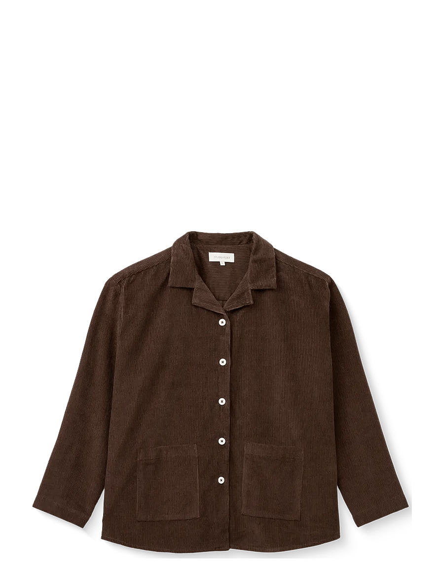 STUDIO FEDER - SILJA SHIRT - CORDUROY - pealissärgid - dark brown - 0