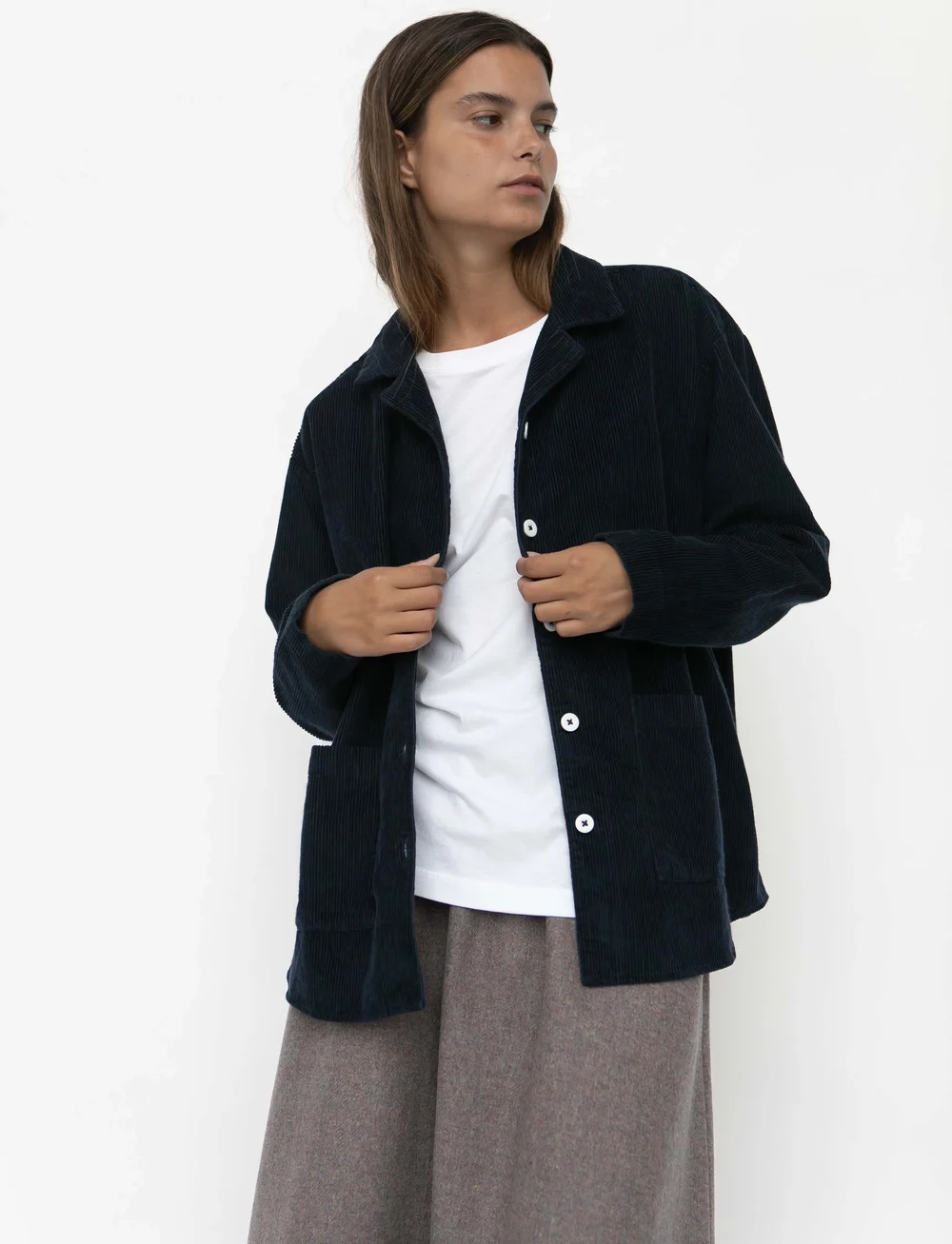 STUDIO FEDER - SILJA SHIRT - CORDUROY - långärmade skjortor - navy - 5