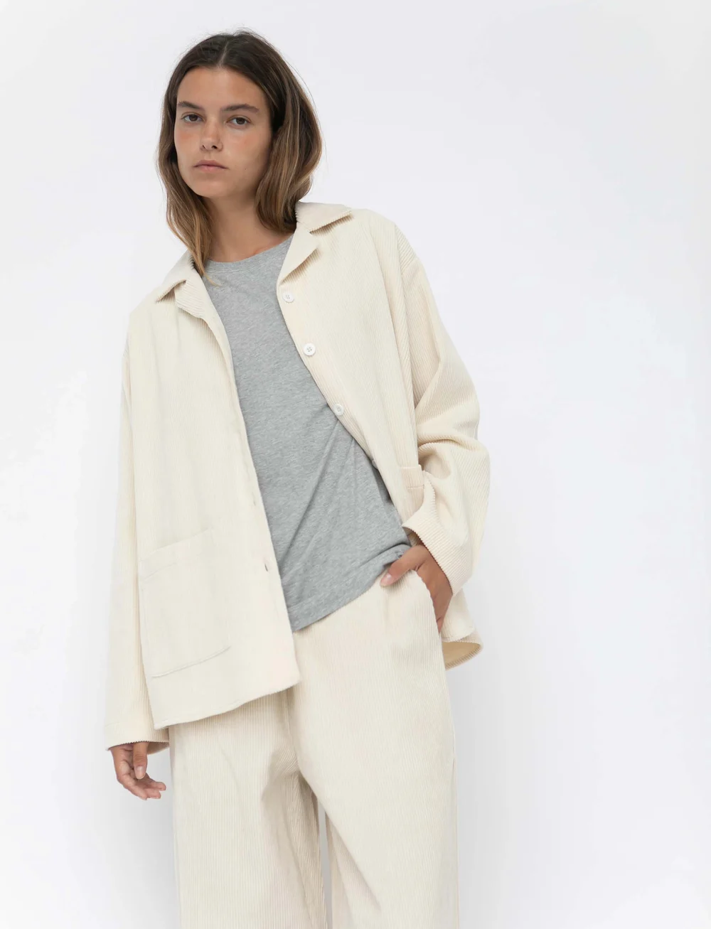 STUDIO FEDER - SILJA SHIRT - CORDUROY - långärmade skjortor - undyed - 0