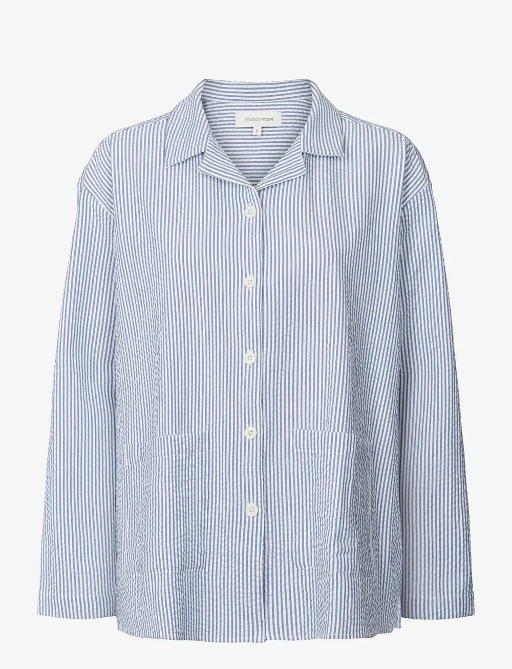 STUDIO FEDER - SILJA SHIRT - SEERSUCKER - långärmade skjortor - fjord - 1