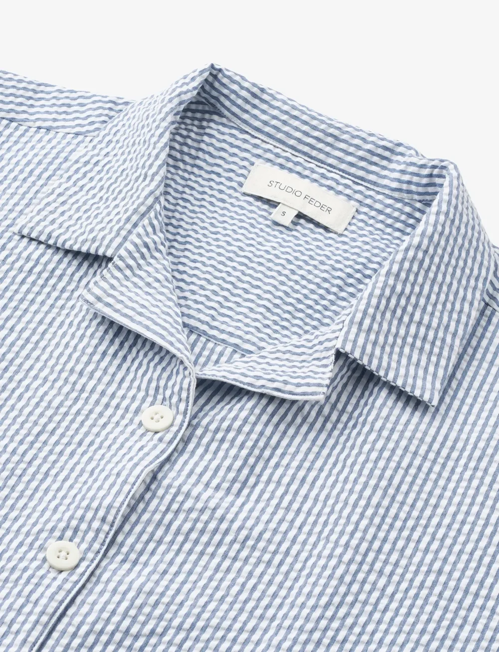 STUDIO FEDER - SILJA SHIRT - SEERSUCKER - långärmade skjortor - fjord - 3