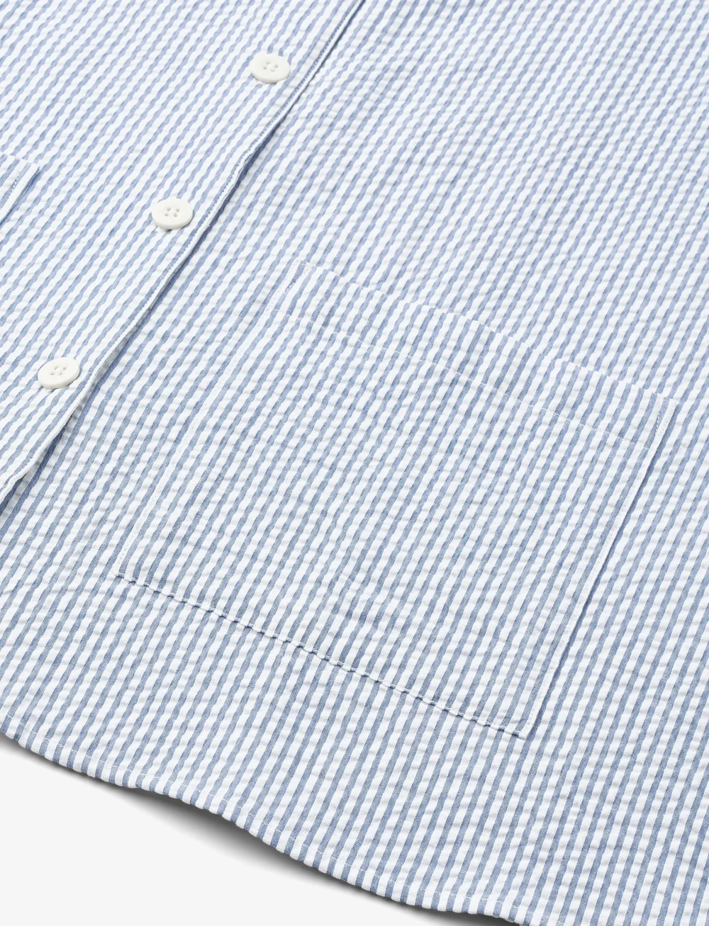 STUDIO FEDER - SILJA SHIRT - SEERSUCKER - långärmade skjortor - fjord - 4