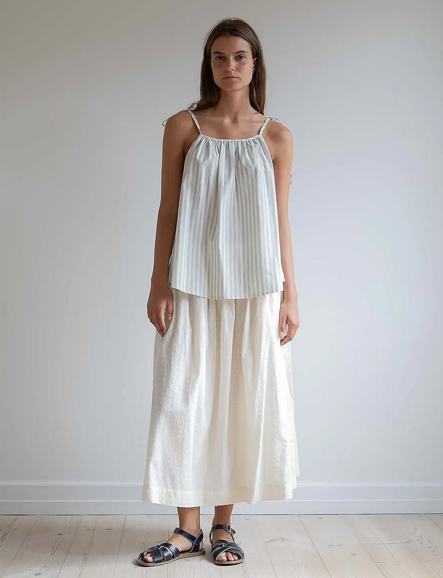 STUDIO FEDER - OLGA SKIRT - midiseelikud - undyed dobby - 3