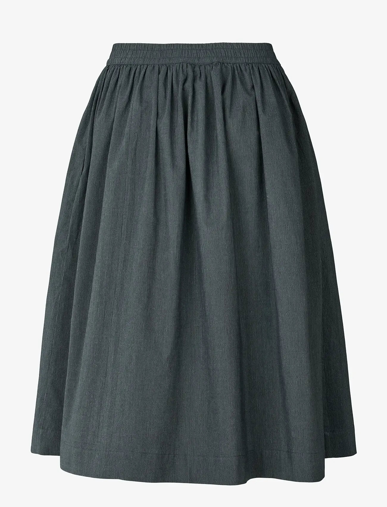 STUDIO FEDER - OLGA SKIRT - POPLIN - midiseelikud - black pinstripe - 1