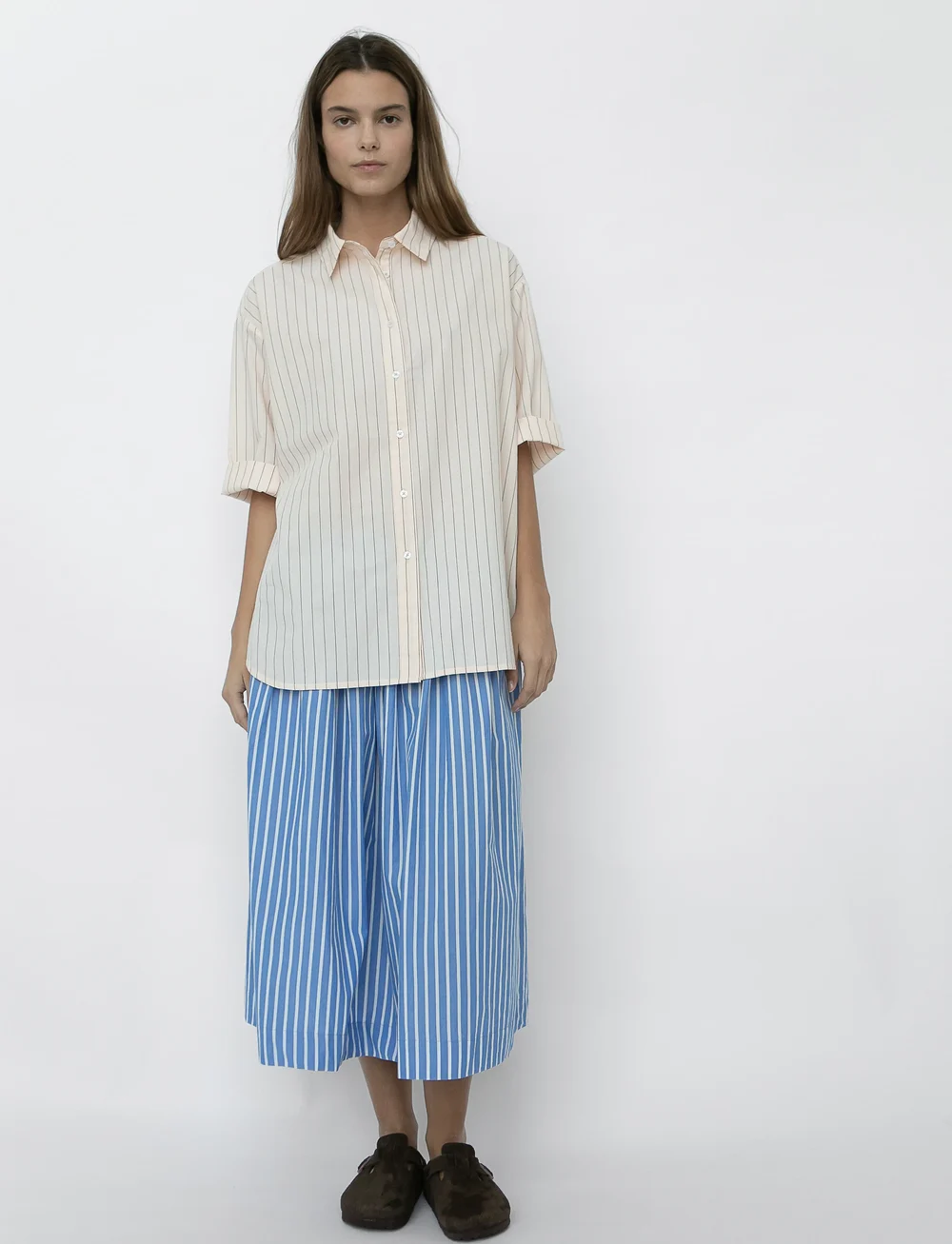 STUDIO FEDER - OLGA SKIRT - POPLIN - midi nederdele - odden - 0