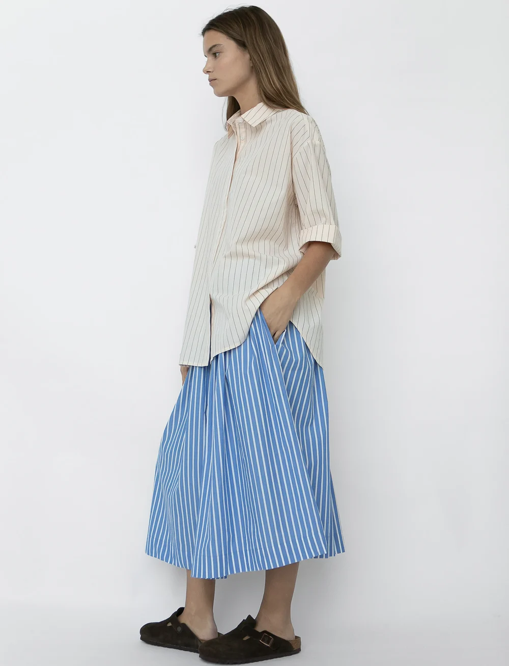 STUDIO FEDER - OLGA SKIRT - POPLIN - midi nederdele - odden - 5