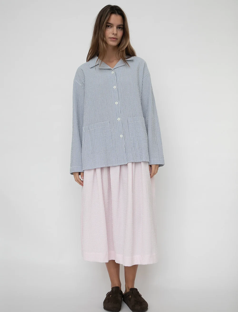 STUDIO FEDER - OLGA SKIRT - SEERSUCKER - midi nederdele - blossom - 0