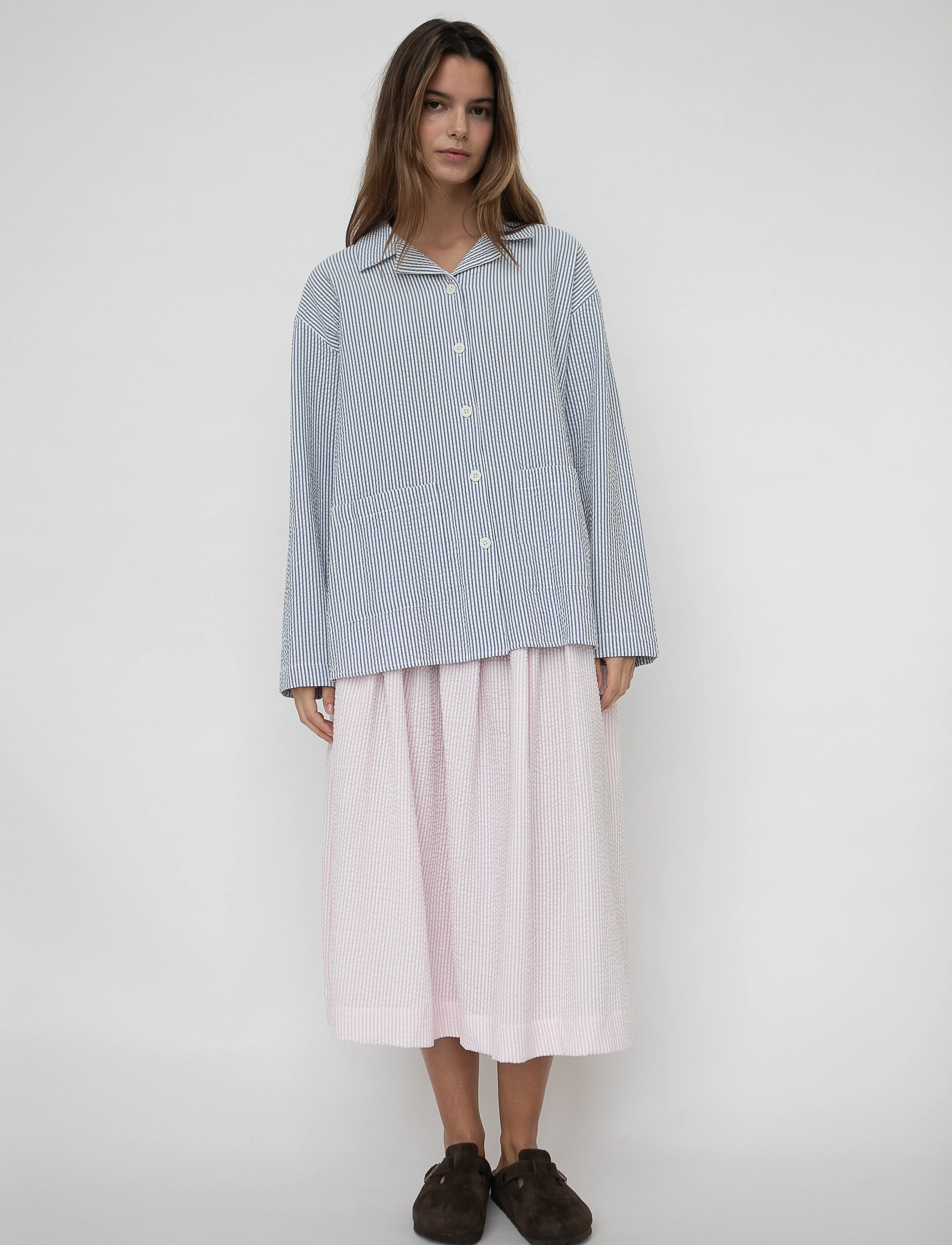 STUDIO FEDER OLGA SKIRT - SEERSUCKER - Midiseelikud - BLOSSOM / pink/rose