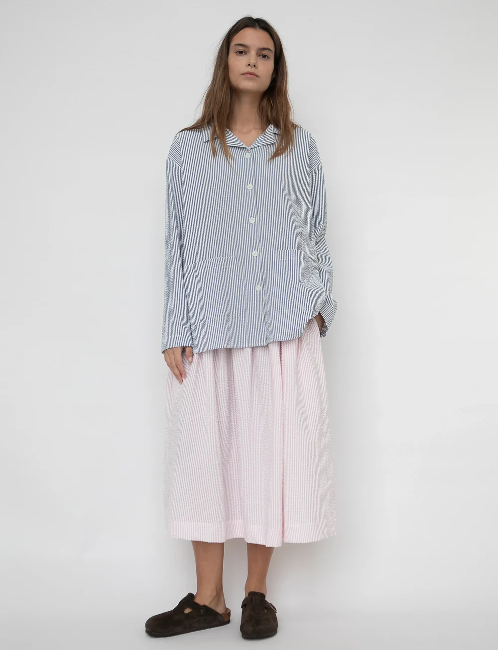 STUDIO FEDER - OLGA SKIRT - SEERSUCKER - midi nederdele - blossom - 4