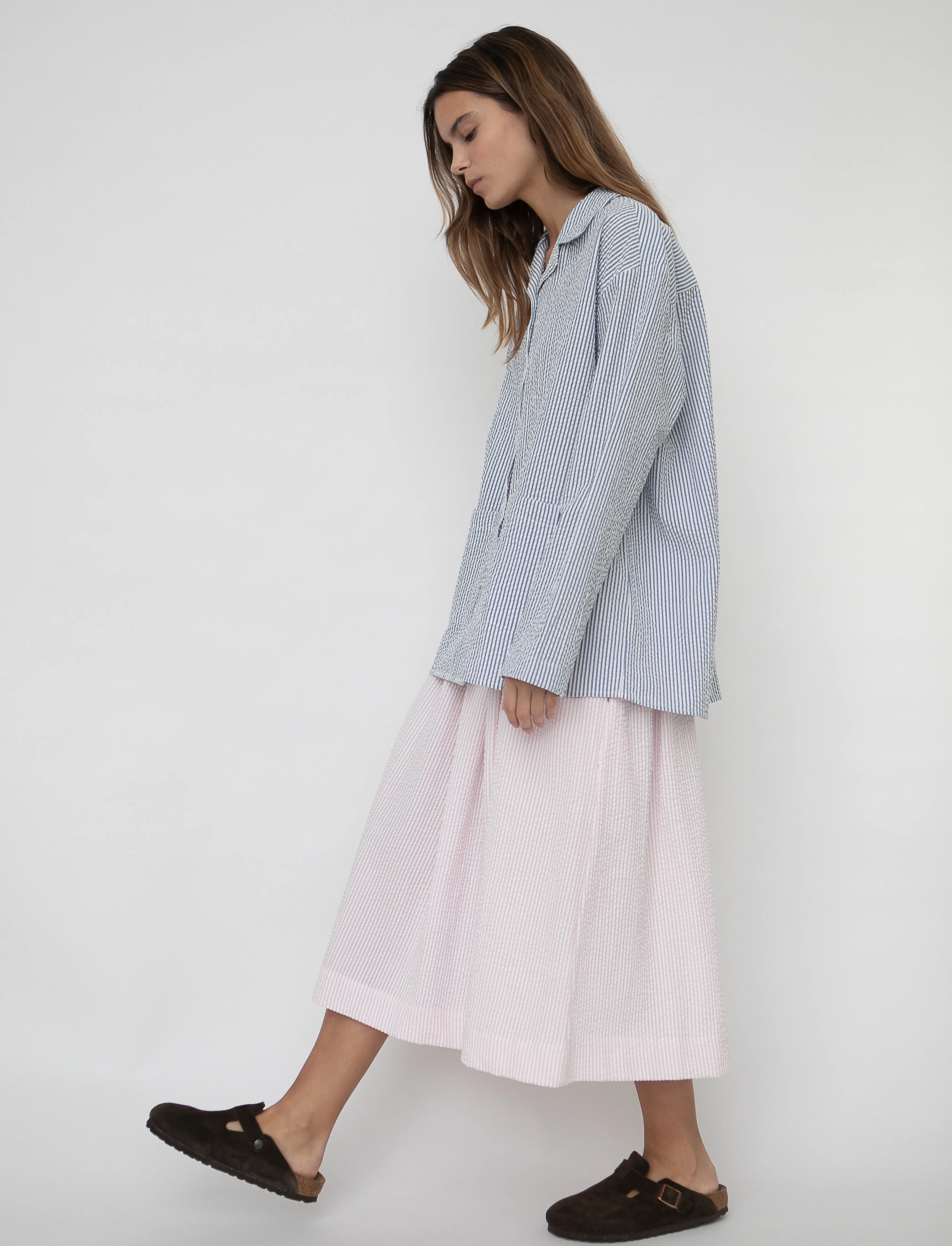 STUDIO FEDER - OLGA SKIRT - SEERSUCKER - midi skirts - blossom - 5