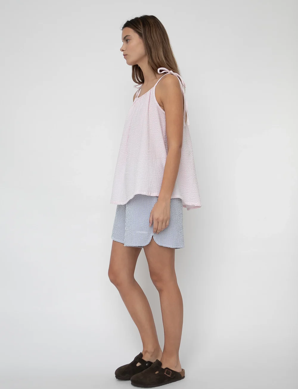 STUDIO FEDER - JASMIN SHORTS - SEERSUCKER - casual shorts - fjord - 5