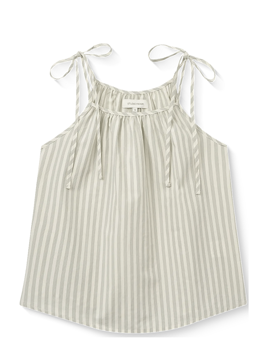 STUDIO FEDER - SIA TOP - Ärmellose tops - soft mint stripe - 1