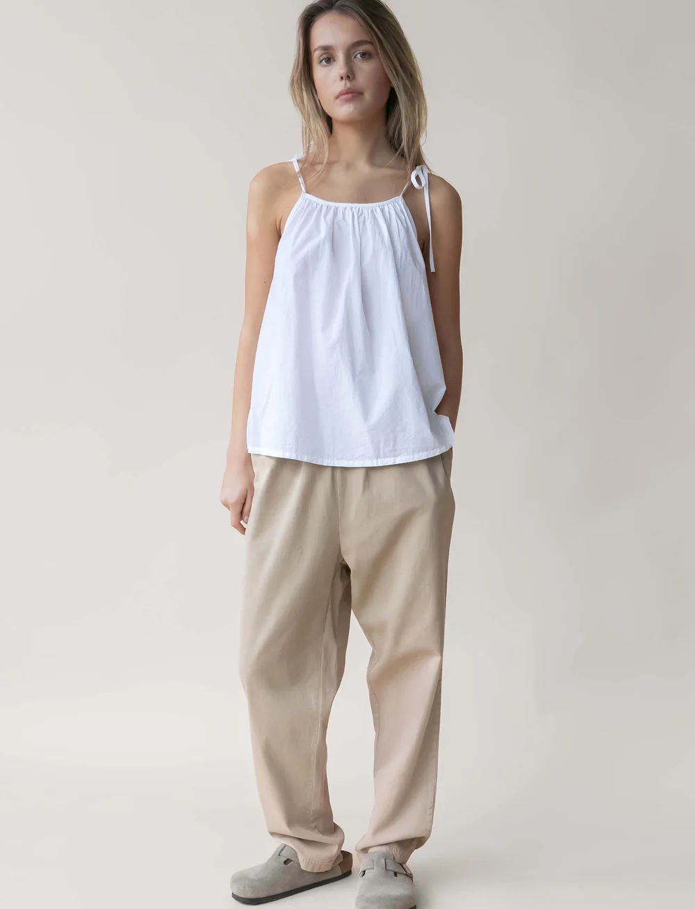STUDIO FEDER - CARLA PANTS - bukser med lige ben - sand beige - 0