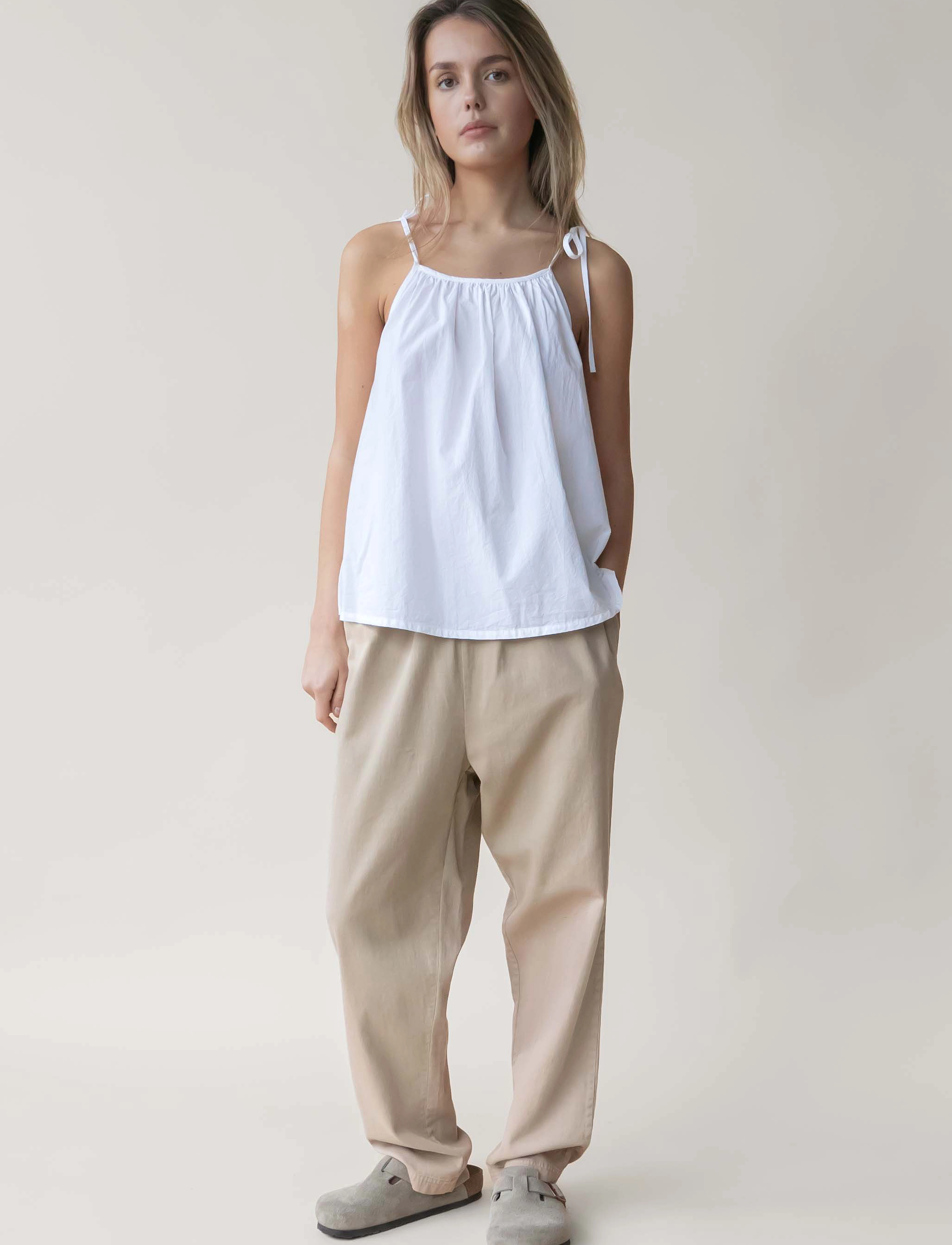 STUDIO FEDER CARLA PANTS - COTTON - Transitional Layering - SAND BEIGE / beige
