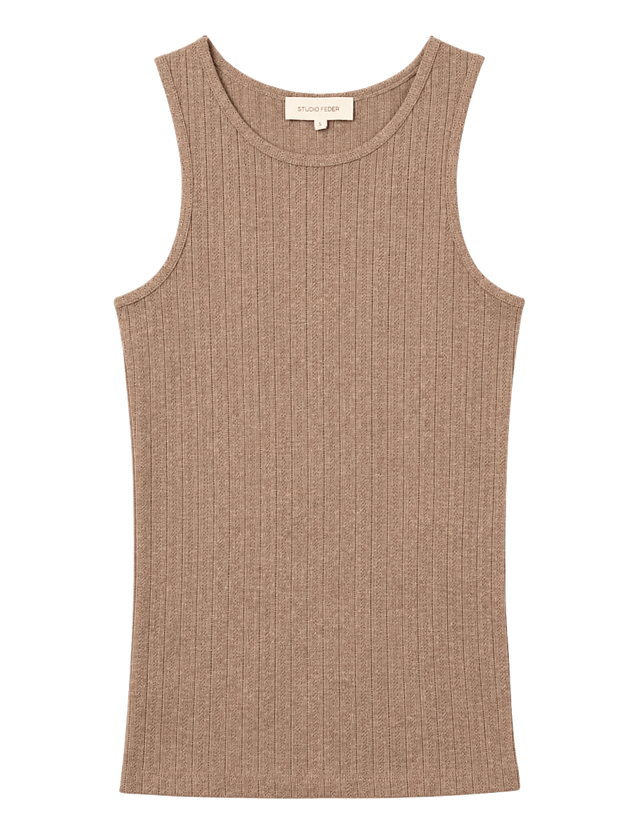 STUDIO FEDER - IRENE TOP - Ärmellose tops - oat melange - 1