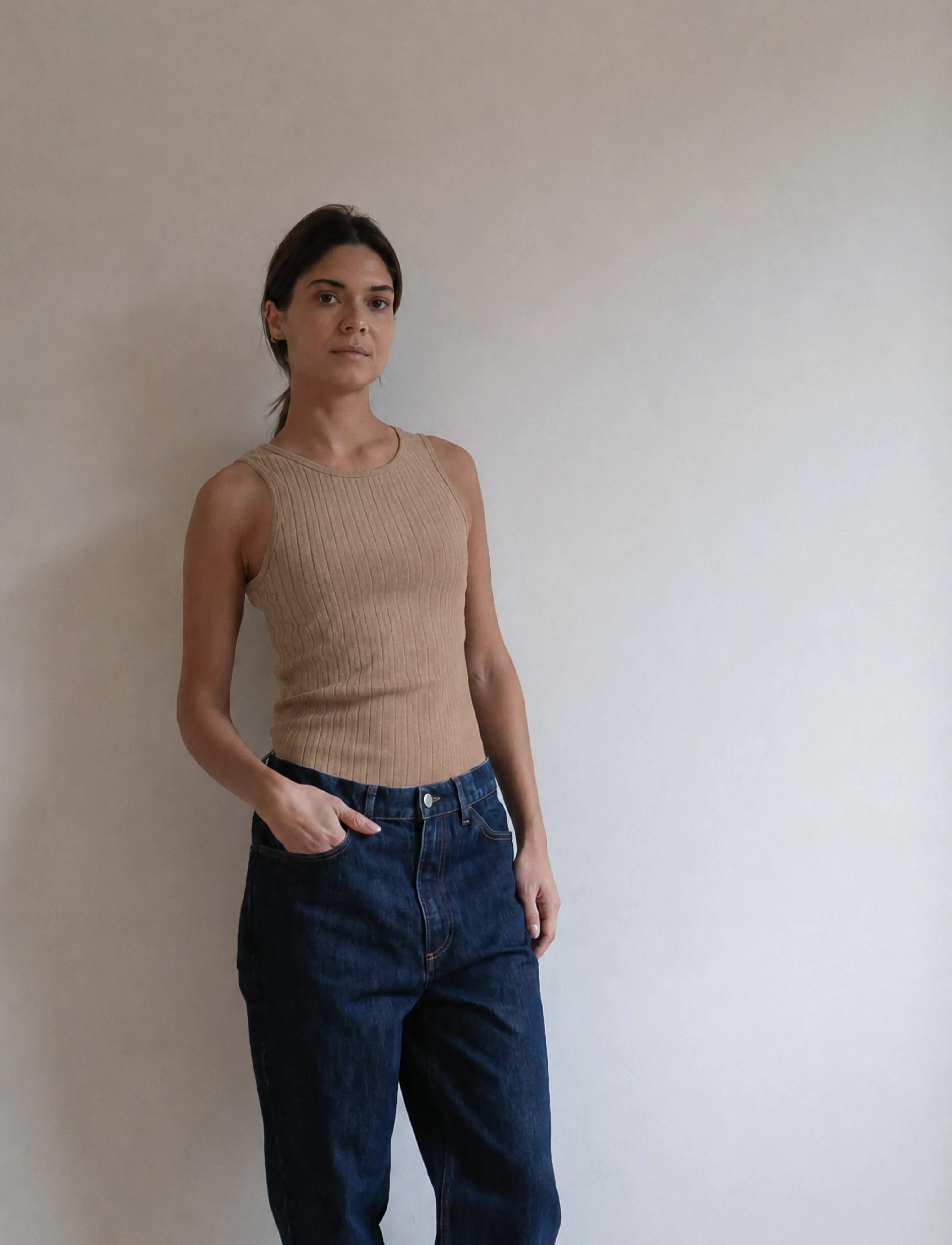 STUDIO FEDER - IRENE TOP - linnen - oat melange - 3