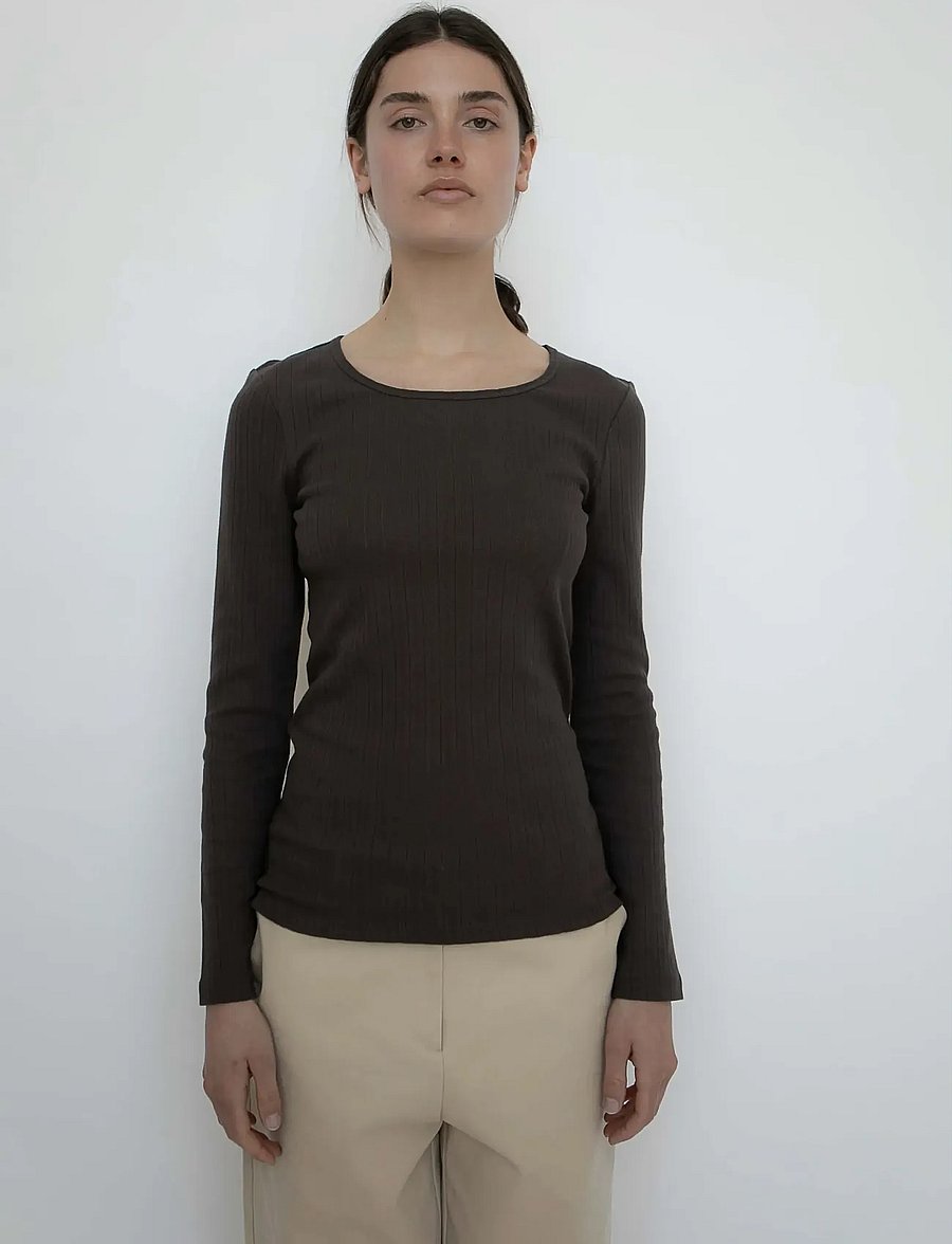 STUDIO FEDER - GERTRUD POINTELLE BLUSE - langærmede bluser - bark - 0