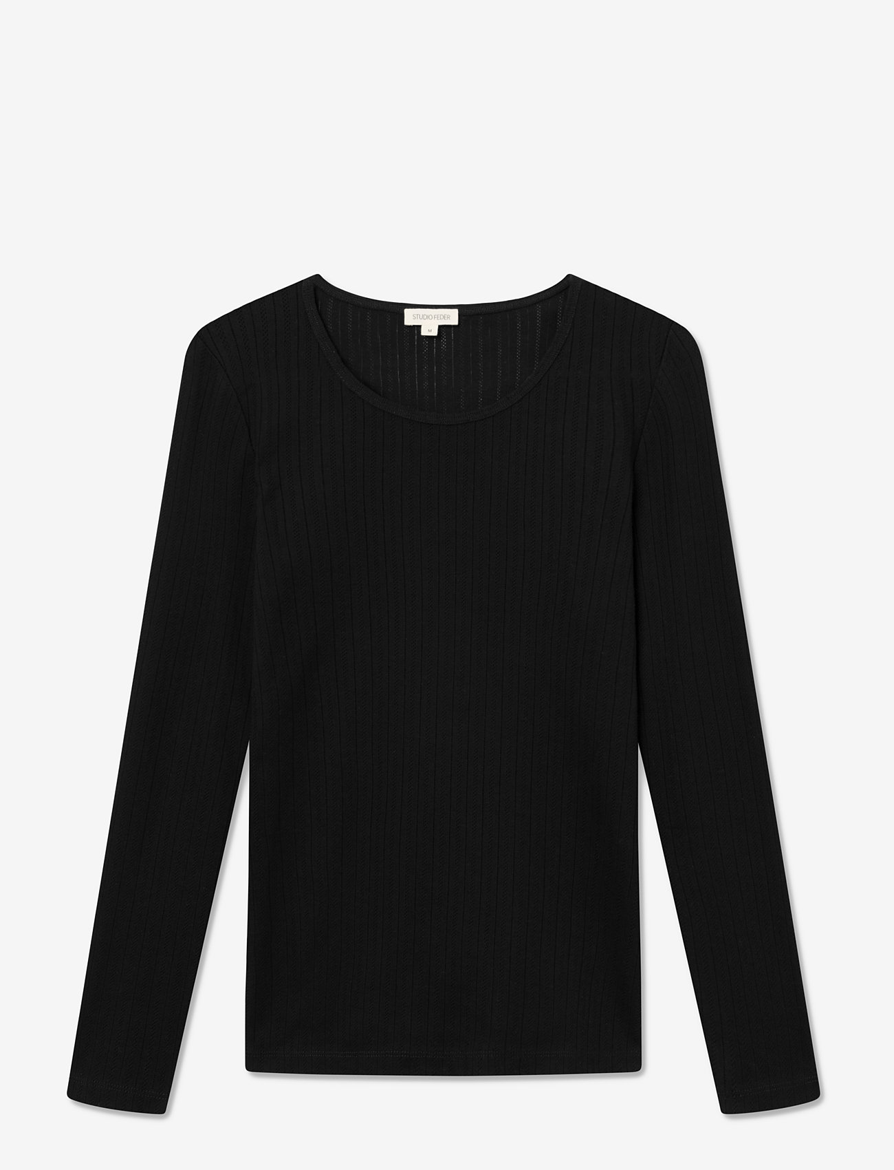 STUDIO FEDER - GERTRUD BLOUSE - COTTON - langærmede bluser - black - 0