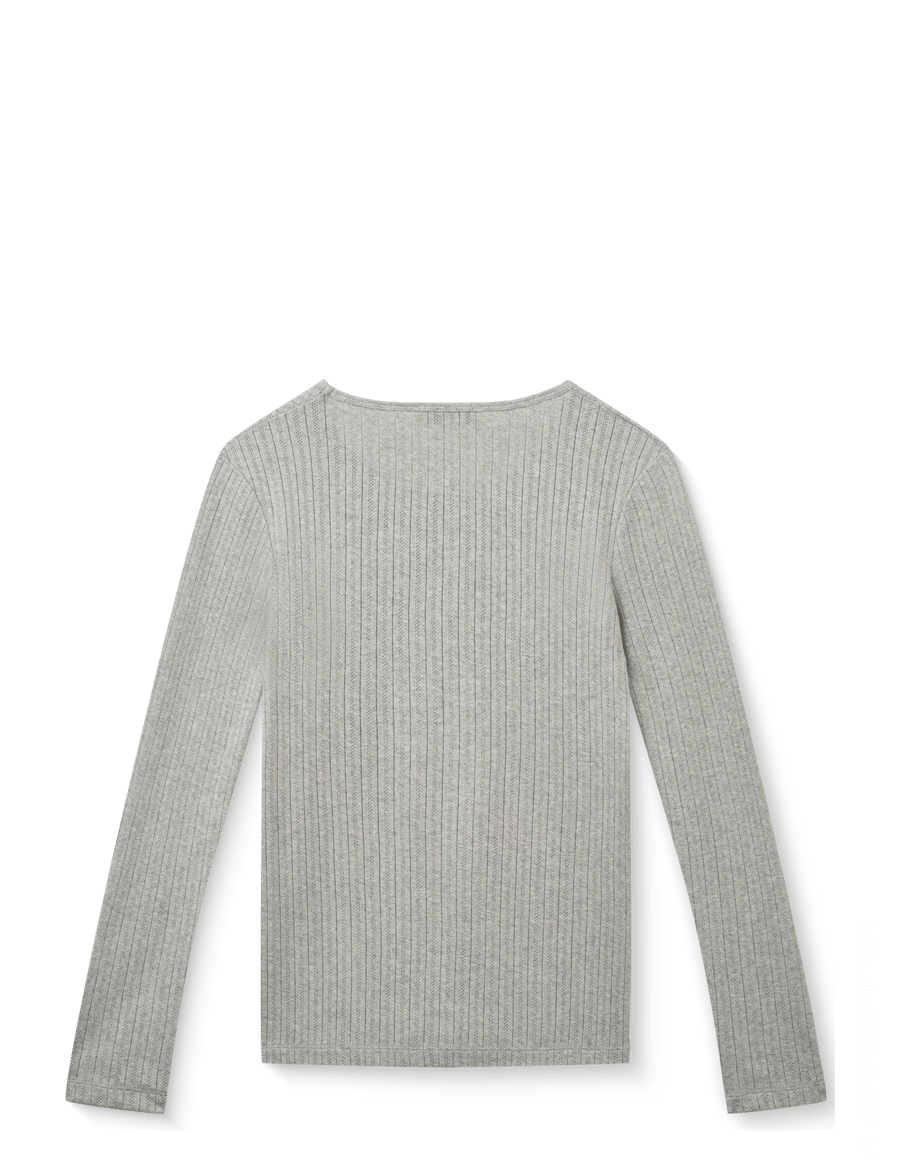 STUDIO FEDER - GERTRUD POINTELLE BLOUSE - pikkade varrukatega pluusid - grey melange - 1