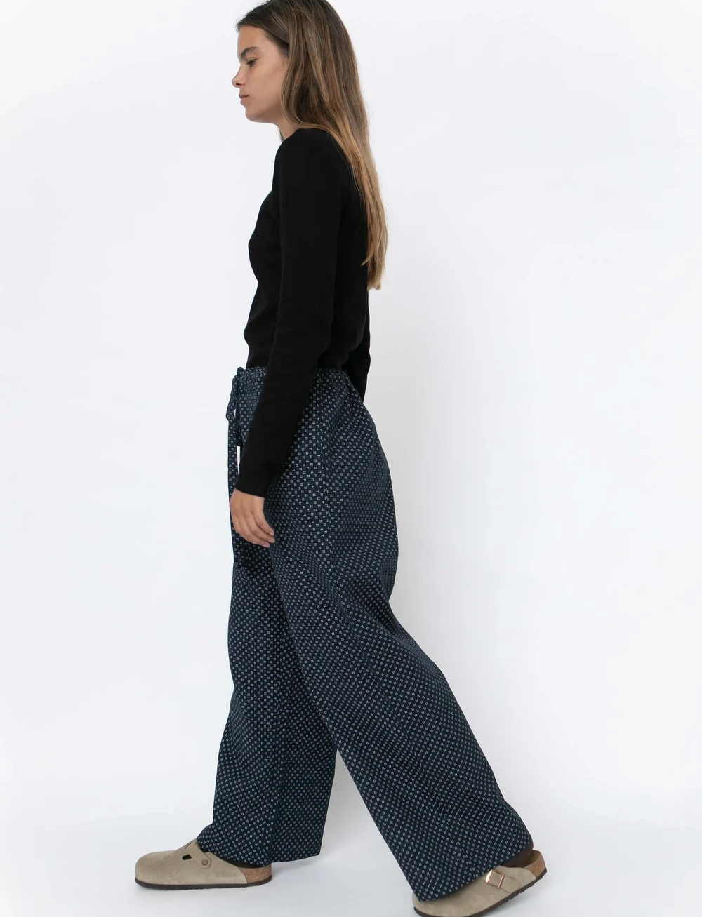 STUDIO FEDER - SONJA PANTS - COTTON - víðar skálmar buxur - stardust - 4