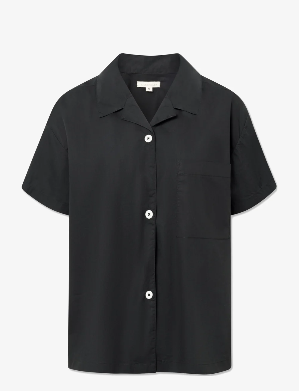 STUDIO FEDER - VICTORIA SHIRT - POPLIN - kortärmade skjortor - black - 0