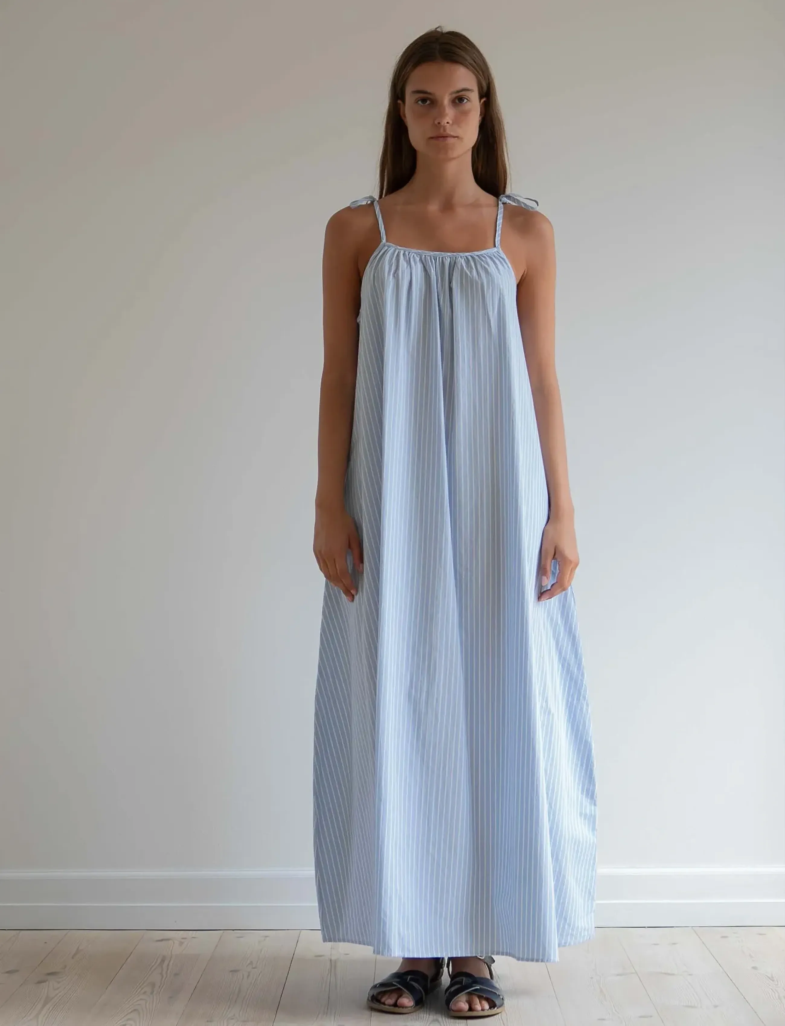 STUDIO FEDER RIGMOR DRESS - Maxikleider - MATTRESS STRIPE / blue
