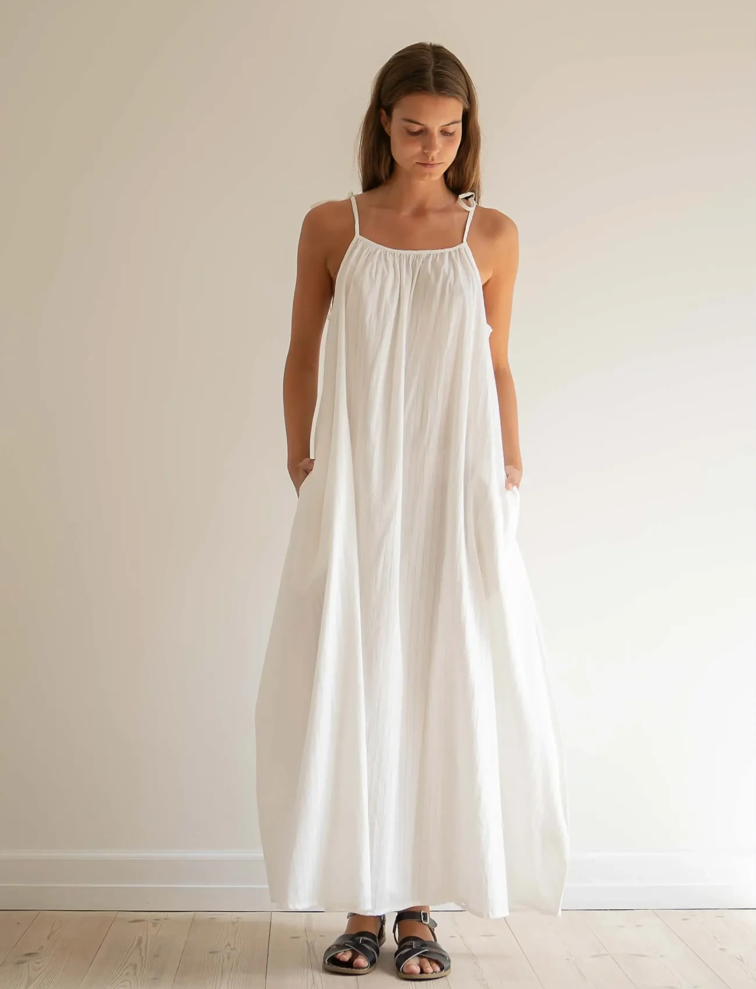 STUDIO FEDER RIGMOR DRESS - POPLIN - Flash Days - MILK / cream