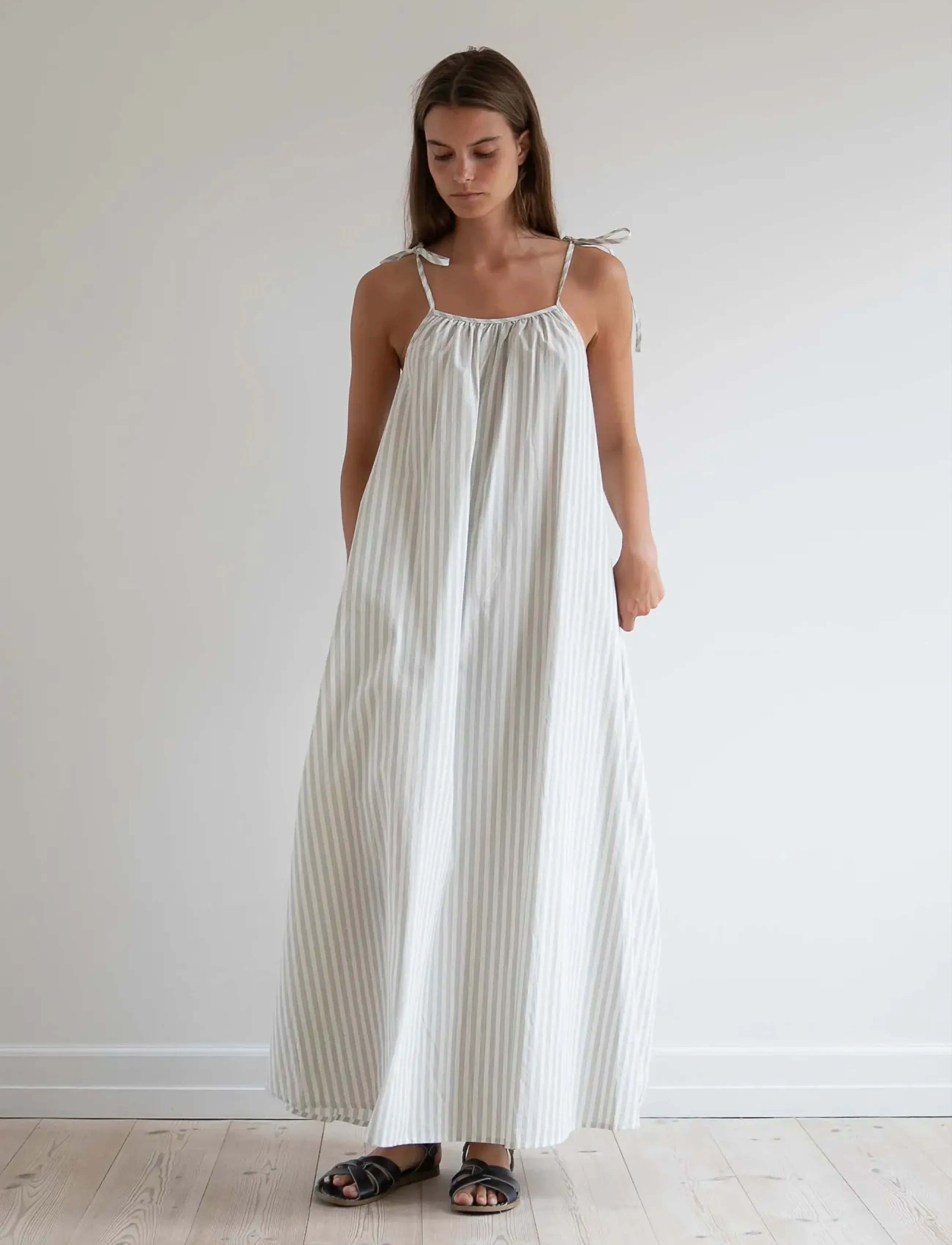 STUDIO FEDER RIGMOR DRESS - POPLIN - Sommerkleider - SOFT MINT STRIPE / multi