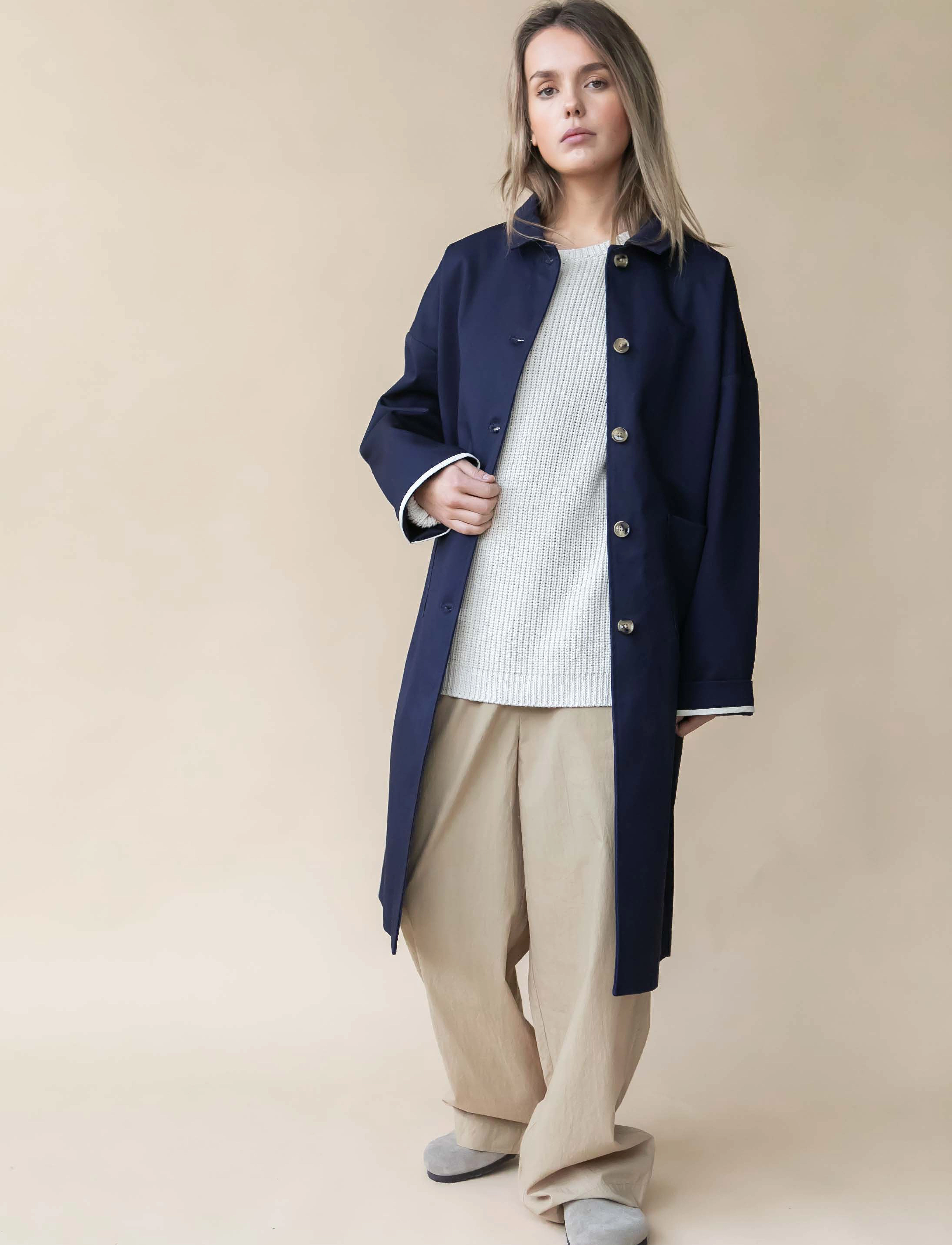 STUDIO FEDER Felix Coat, S, Coats, Marineblau - Winter Frauen