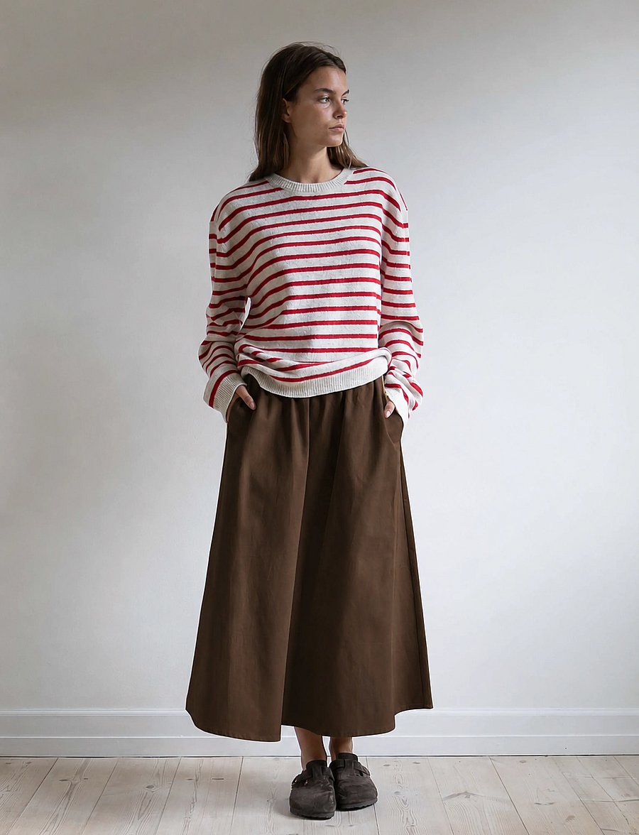STUDIO FEDER - AGNES SKIRT - midi-röcke - brown - 0