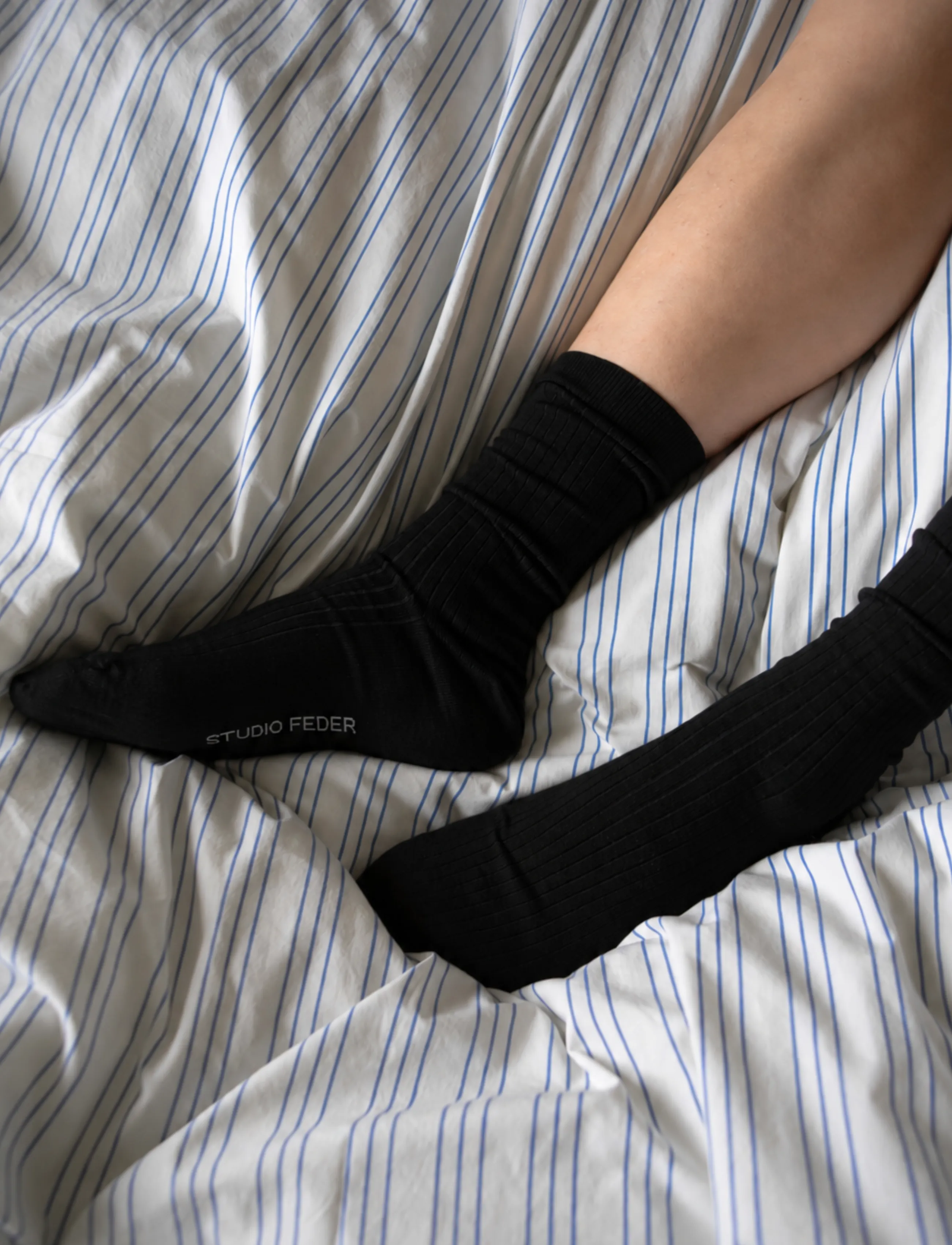 STUDIO FEDER - MINNA SOCK - 2-PACK - regular socks - broken white / black - 0