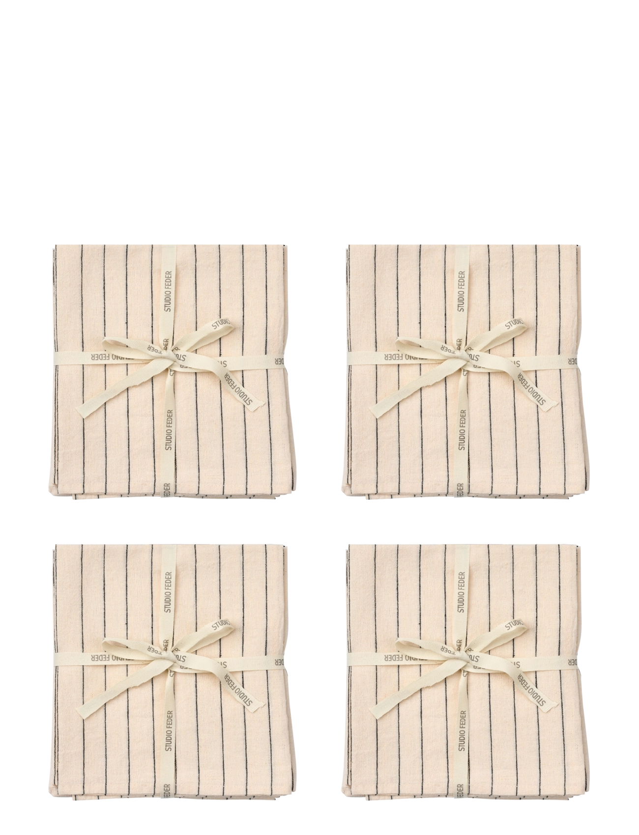 STUDIO FEDER Livia Napkin 4-Pack, 40X40 cm, Napkins, Beige - Cloth Homeware