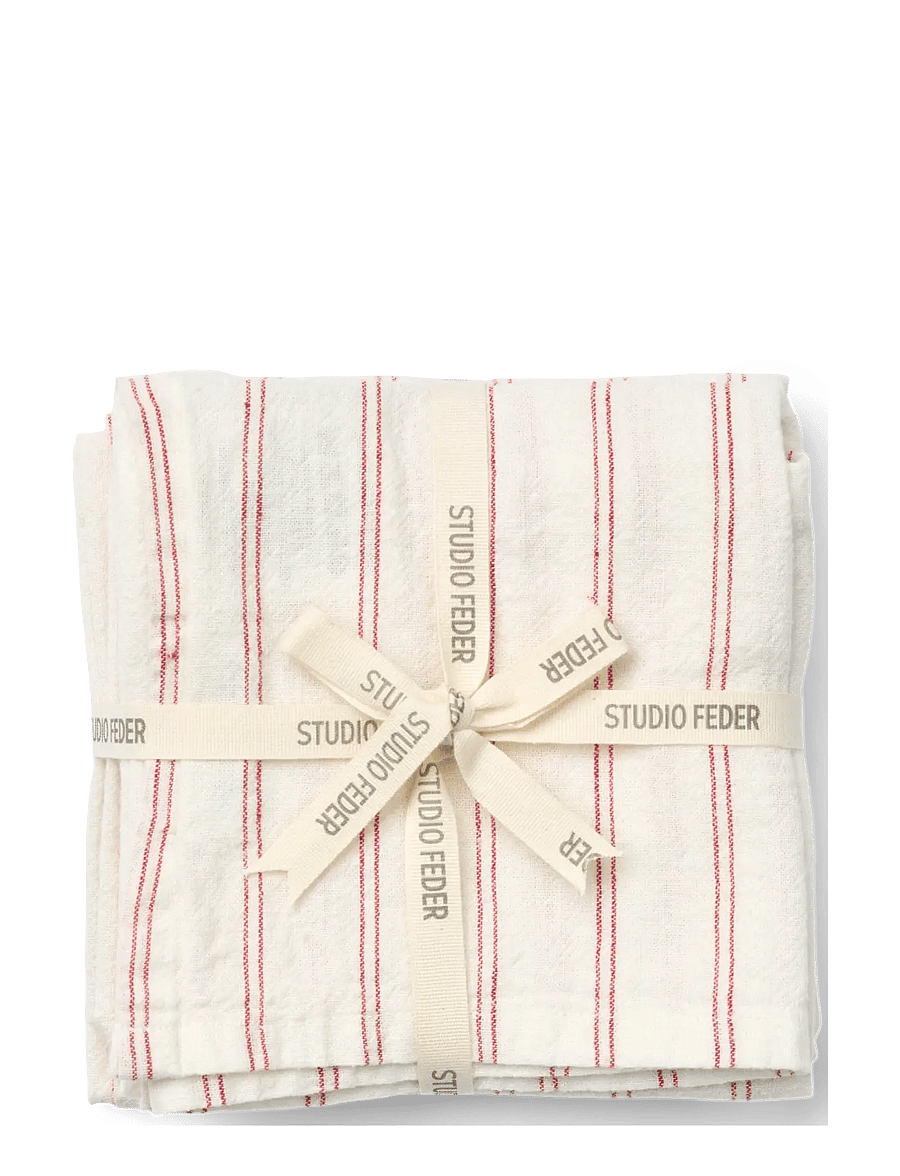 STUDIO FEDER - LIVIA NAPKIN 4-PACK - linased ja puuvillased salvrätikud - red river - 0