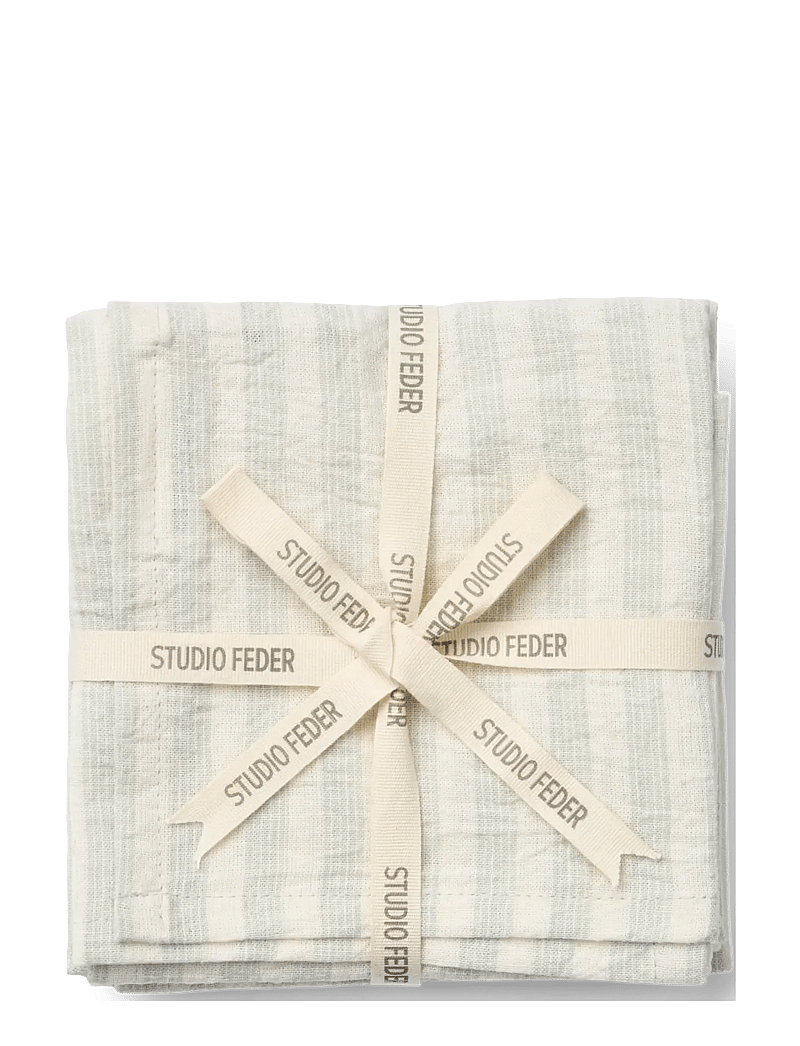 STUDIO FEDER - LIVIA NAPKIN 4-PACK - stoffservietten - soft mint stripe - 0