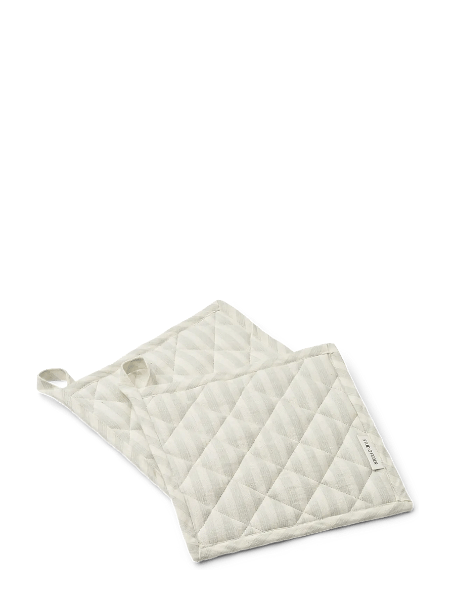 STUDIO FEDER - ADA POT HOLDER 2-PACK - grydelapper & ovnhandsker - soft mint stripe - 0