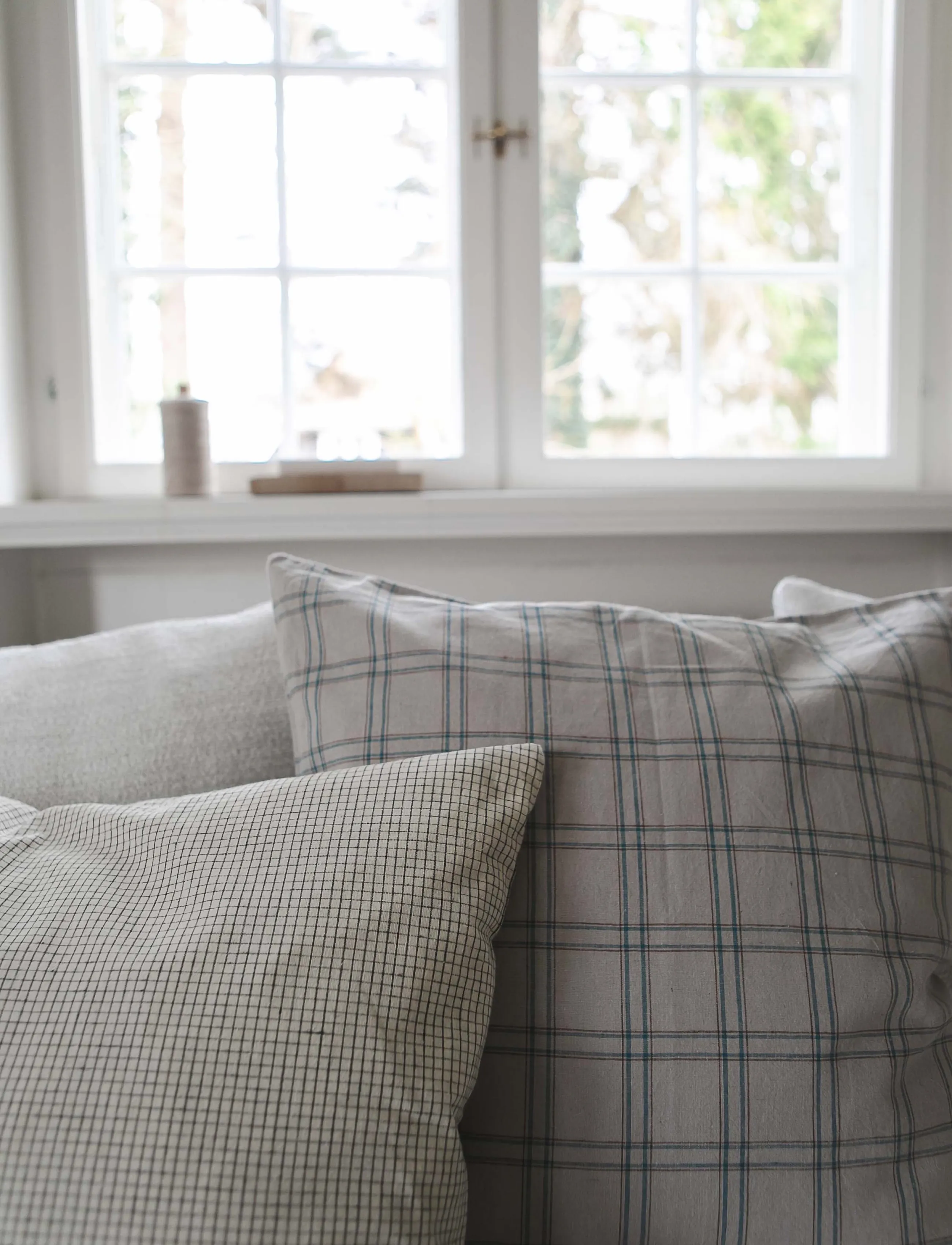 STUDIO FEDER - MADDIE CUSHION - kissen - creme black plaid - 0