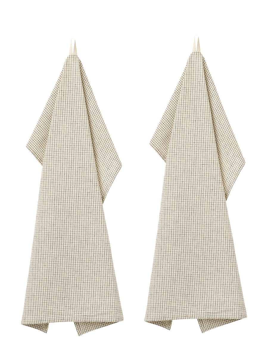 STUDIO FEDER - PENNY TEA TOWEL - 2- PACK - küchenhandtücher - creme black plaid - 1