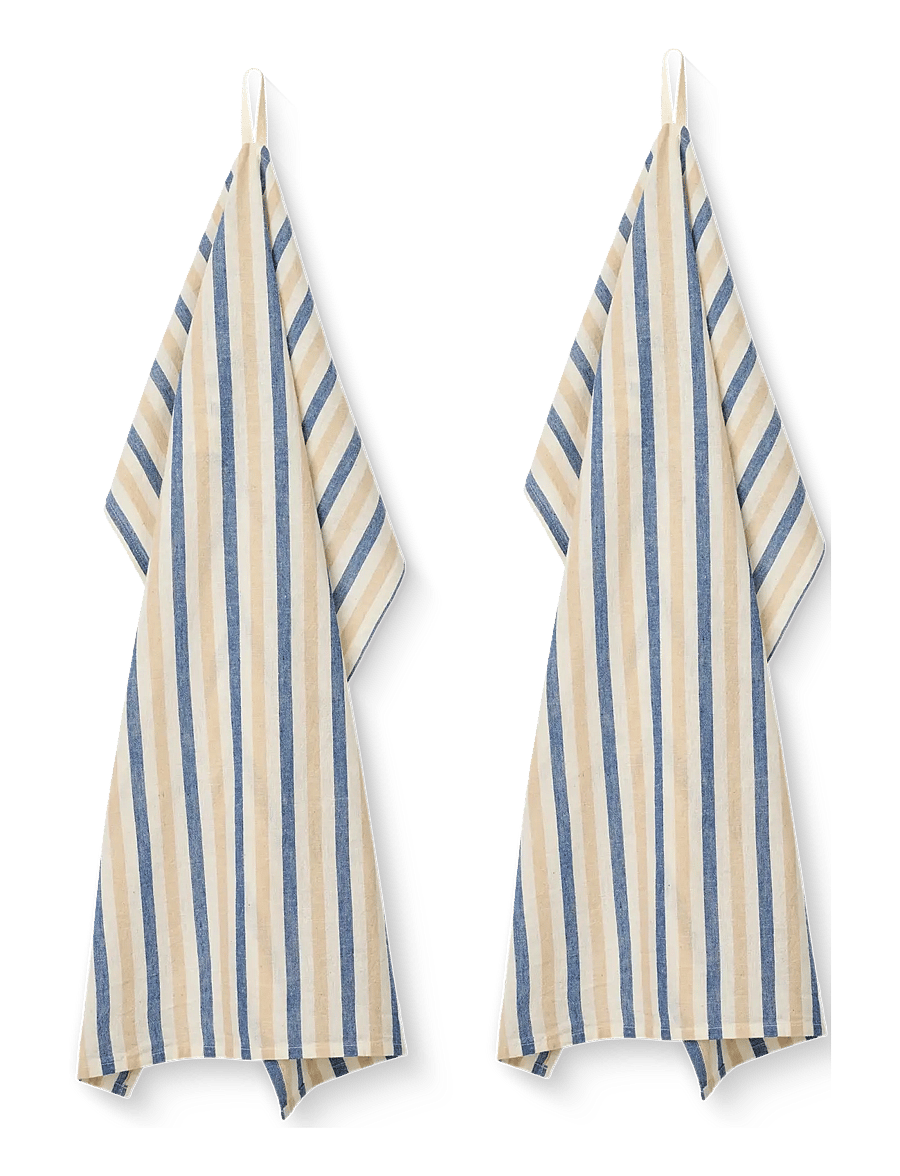 STUDIO FEDER - PENNY TEA TOWEL 2- PACK - COT/LIN - viskestykker - serenity - 0