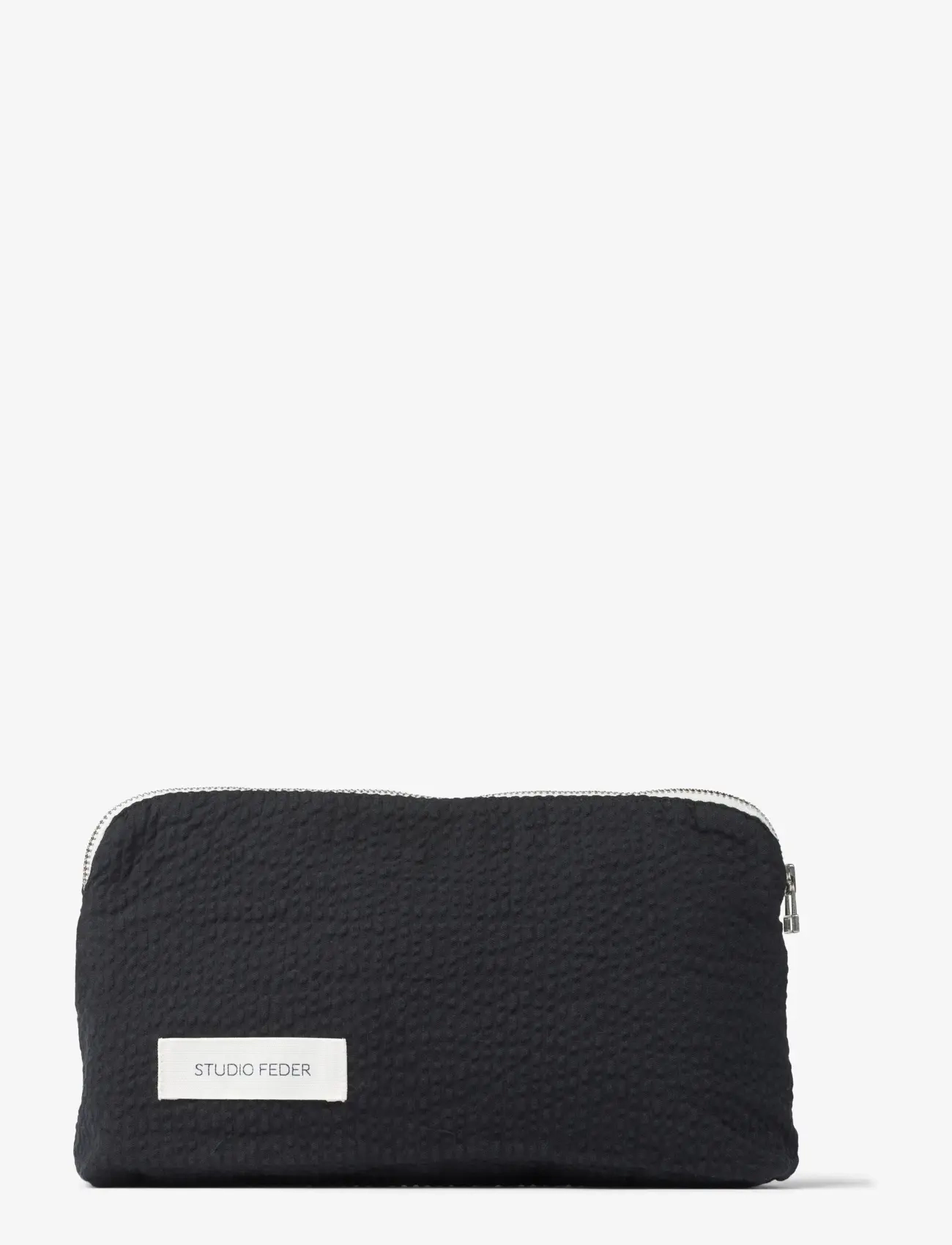 STUDIO FEDER Celia Mini Toiletry Tasche - Seersucker Schwarz - 22X12X8CM - Damen
