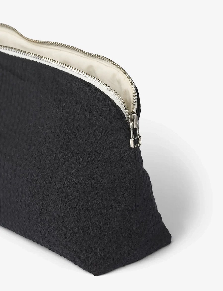 STUDIO FEDER - CELIA MINI TOILETRY BAG - SEERSUCKER - sminkväskor - black - 1