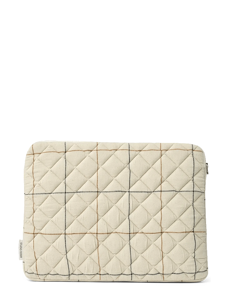 STUDIO FEDER - LARA LAPTOP CASE - COT/LIN - everyday style - sunday check - 0