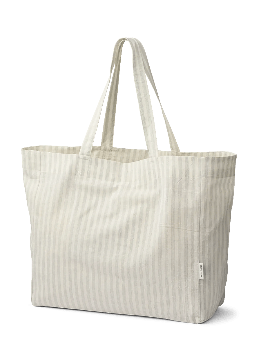 STUDIO FEDER - HANNA SHOPPER - tote bags - soft mint stripe - 0