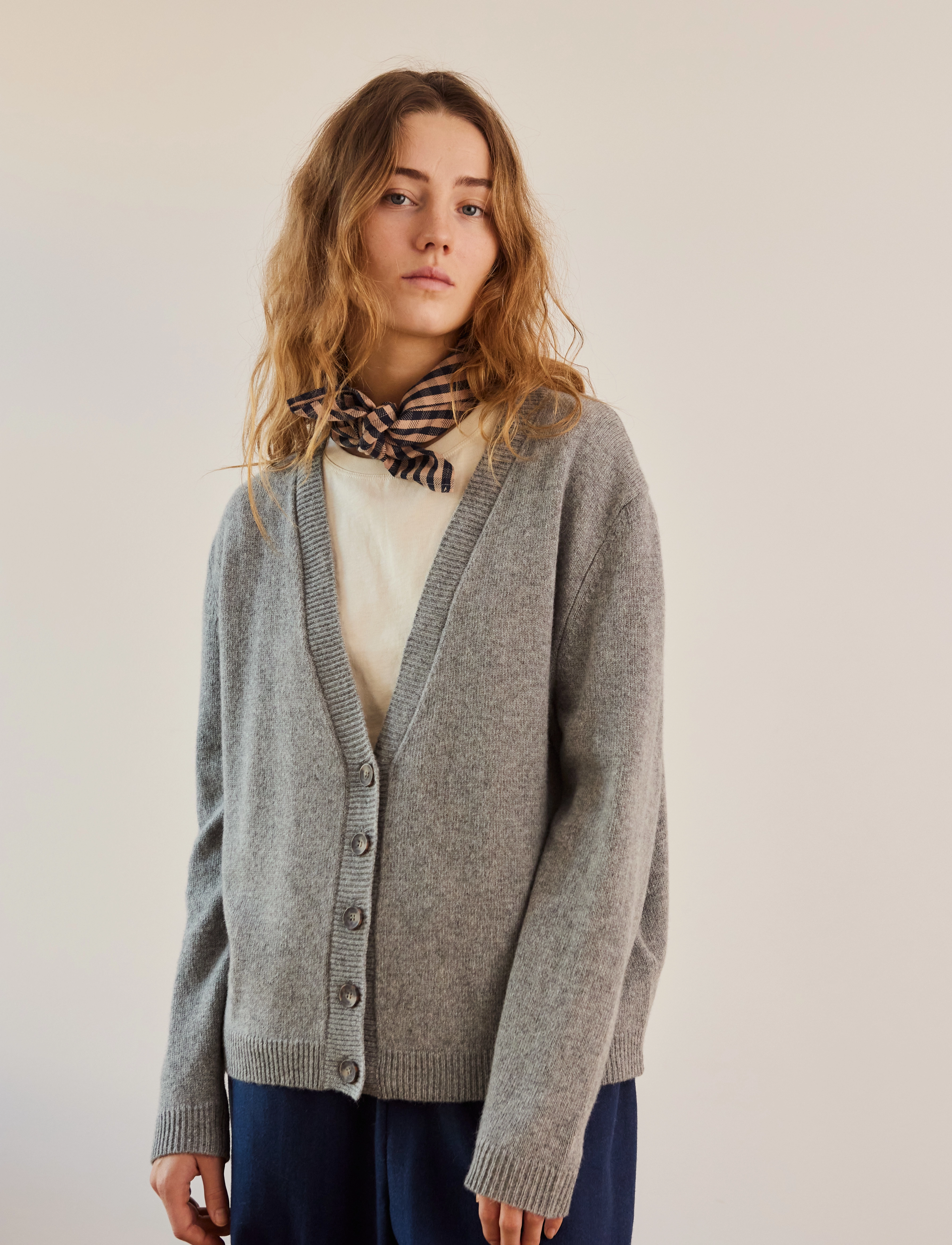 STUDIO FEDER Noel Cardigan Grey, S/M, Knitwear, Grau - Cardigans, Frauen