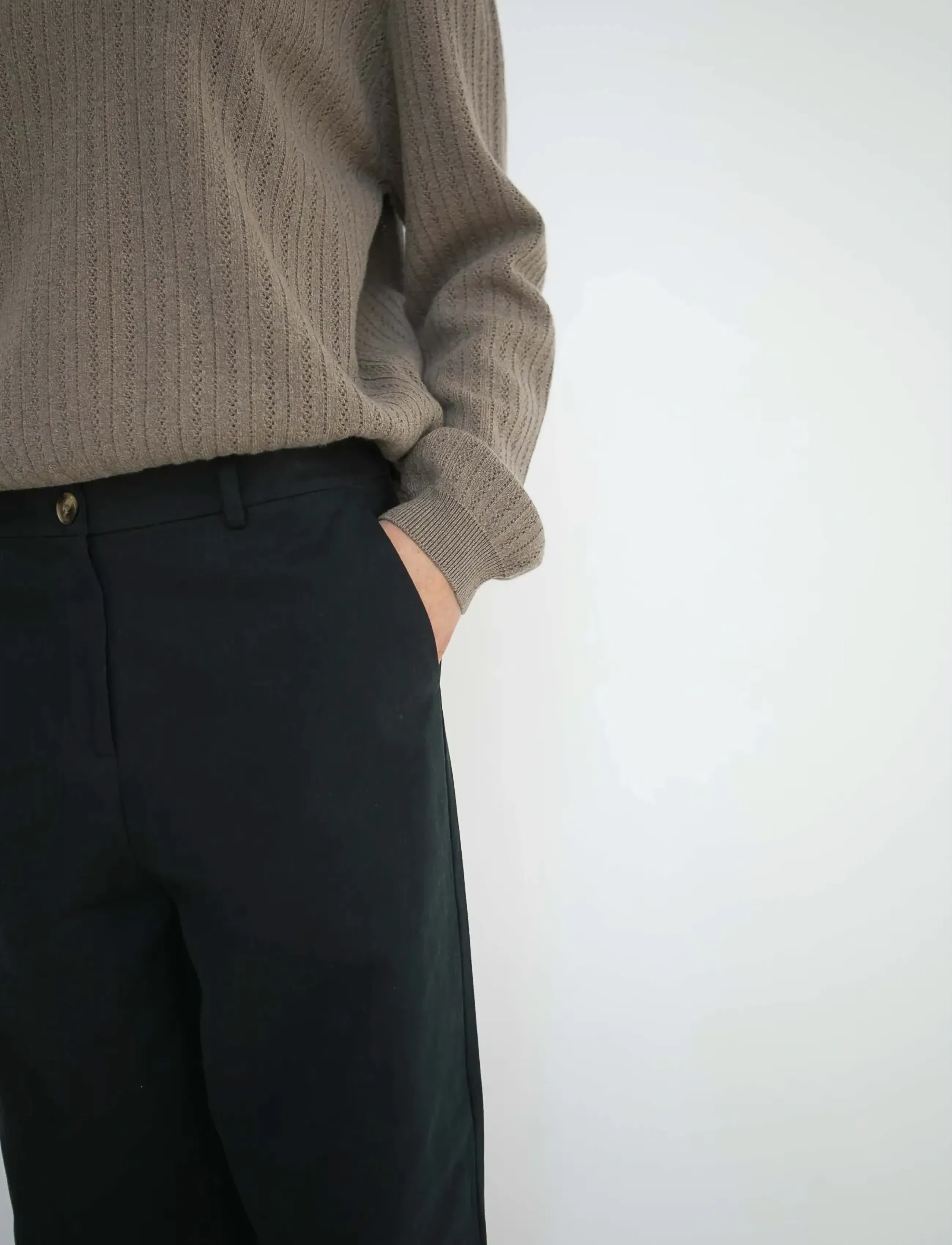 STUDIO FEDER - OLINE PANTS - chinot - black - 4