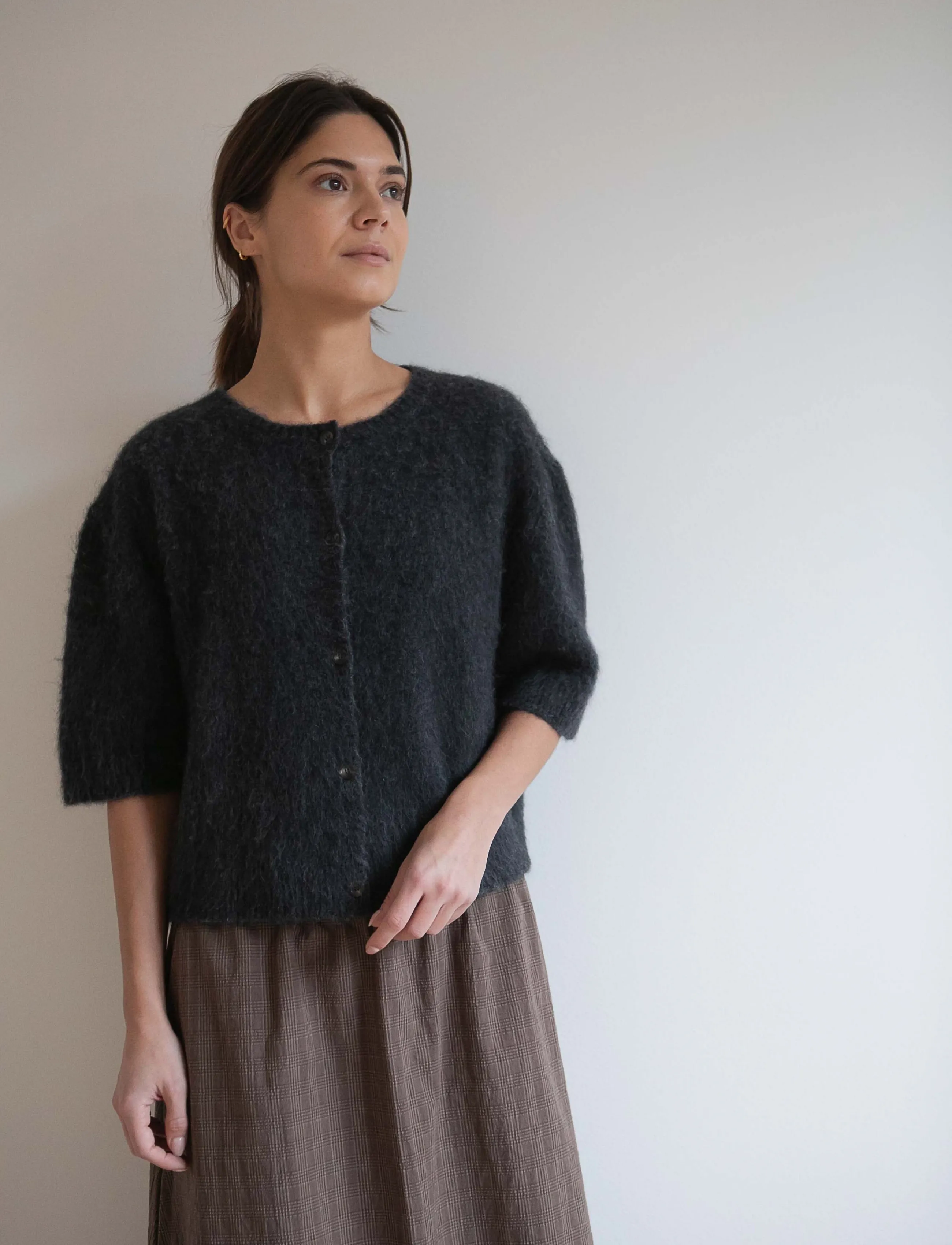 STUDIO FEDER - SIGNE HAIRY CARDIGAN - charcoal melange - 3