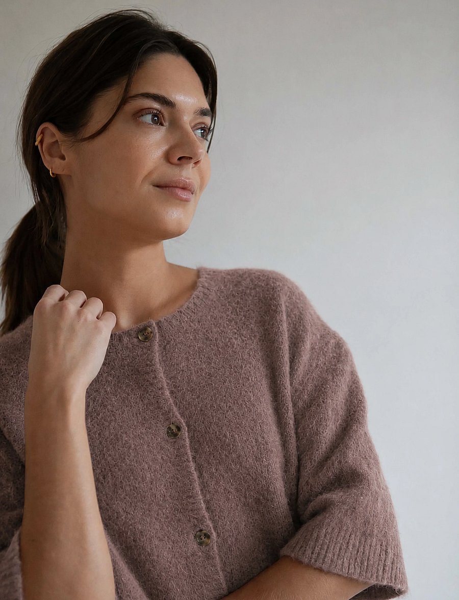 STUDIO FEDER - SIGNE HAIRY CARDIGAN - strickjacken - oat melange - 0