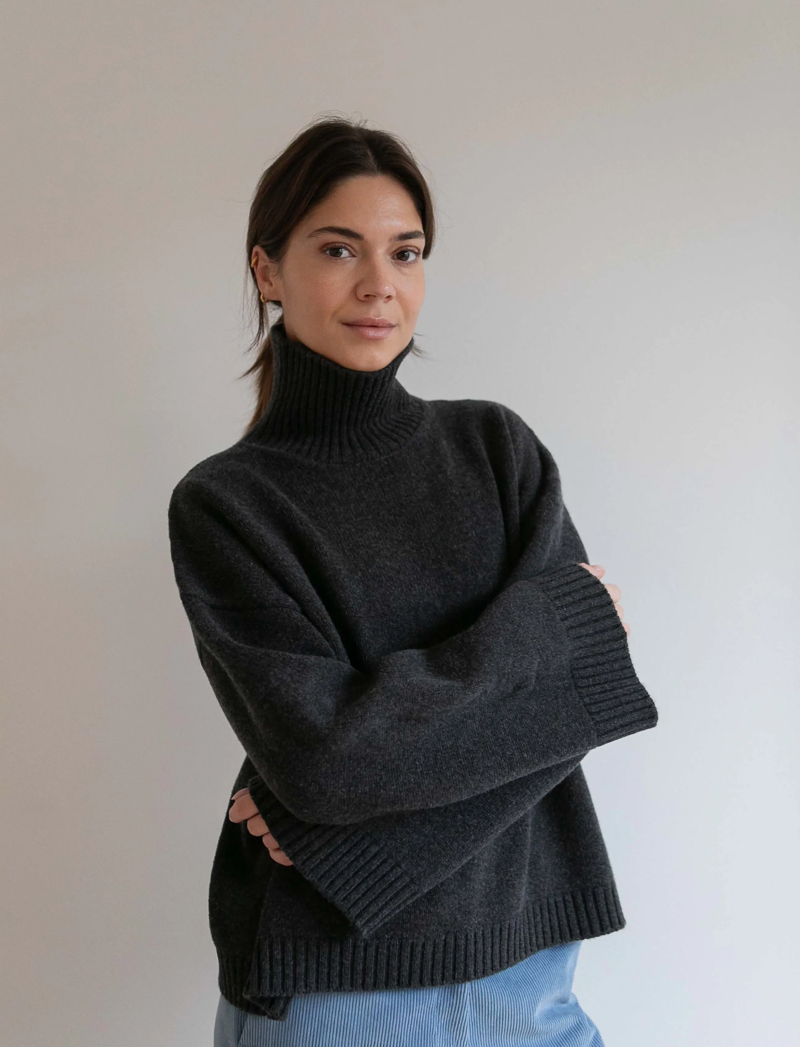 STUDIO FEDER Thyra Knit, Damen, Rollkragenpullover, Grau, Gr.XS