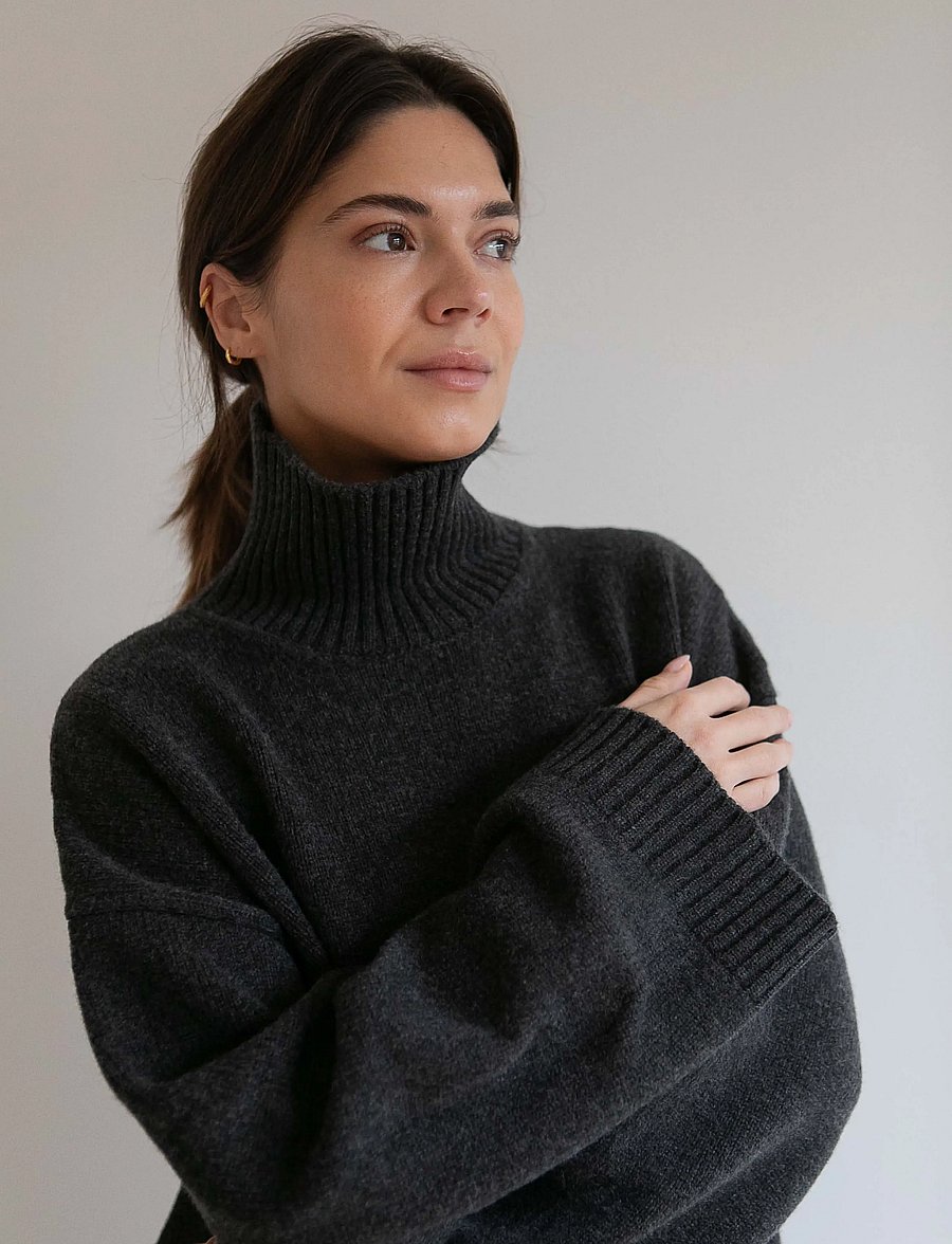 STUDIO FEDER - THYRA KNIT - kaschmir - charcoal melange - 2