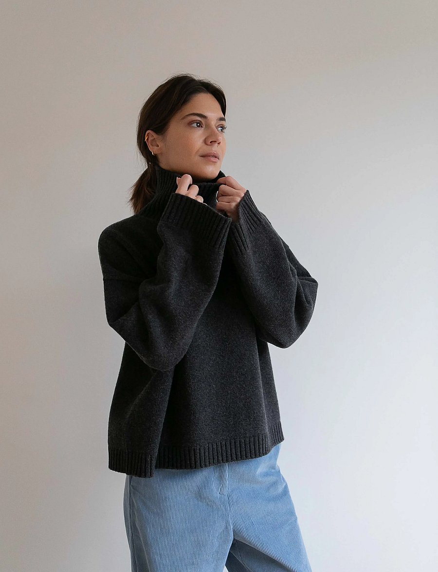 STUDIO FEDER - THYRA KNIT - kaschmir - charcoal melange - 3