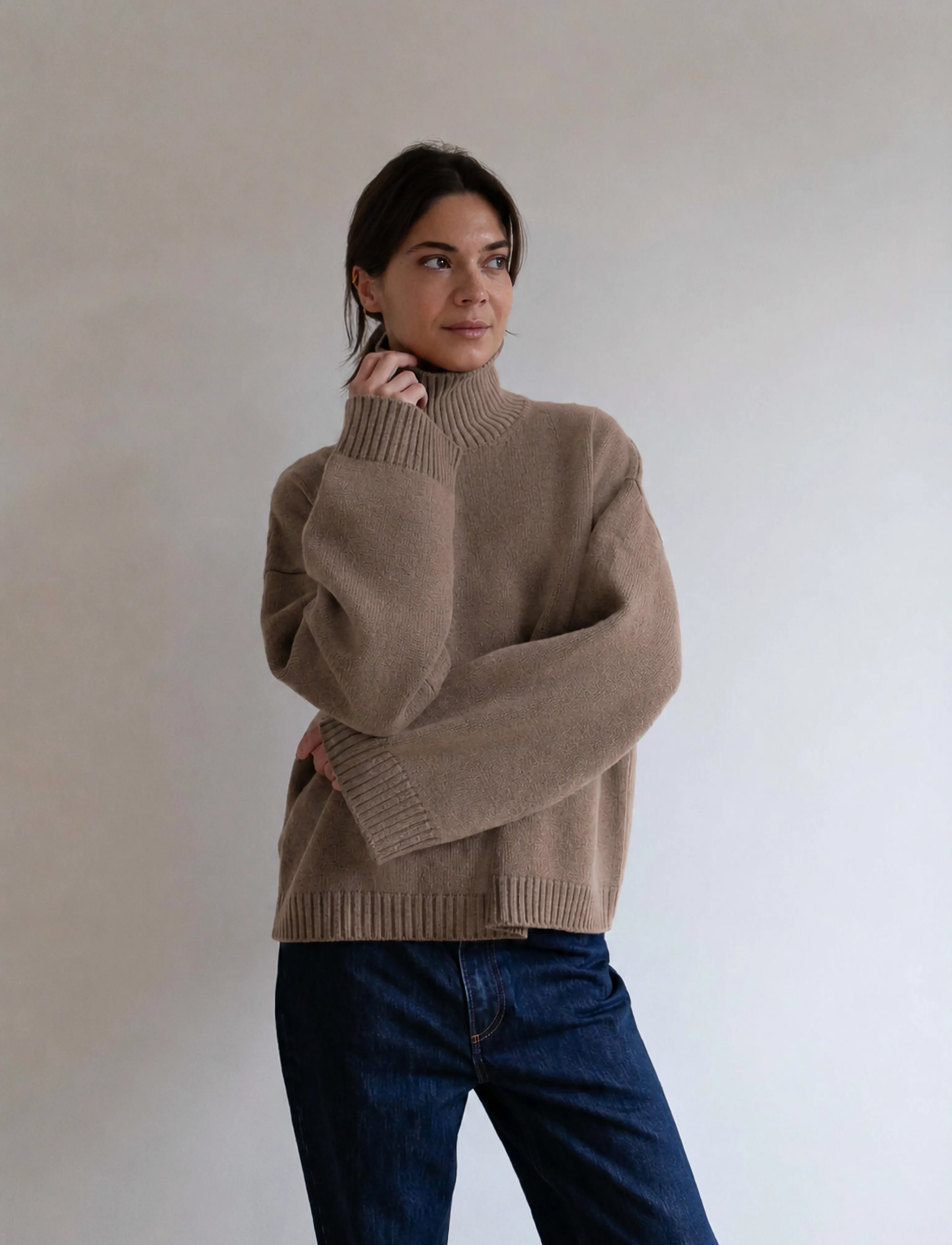 STUDIO FEDER Thyra Knit, Damen, Rollkragenpullover, Beige, Gr.L